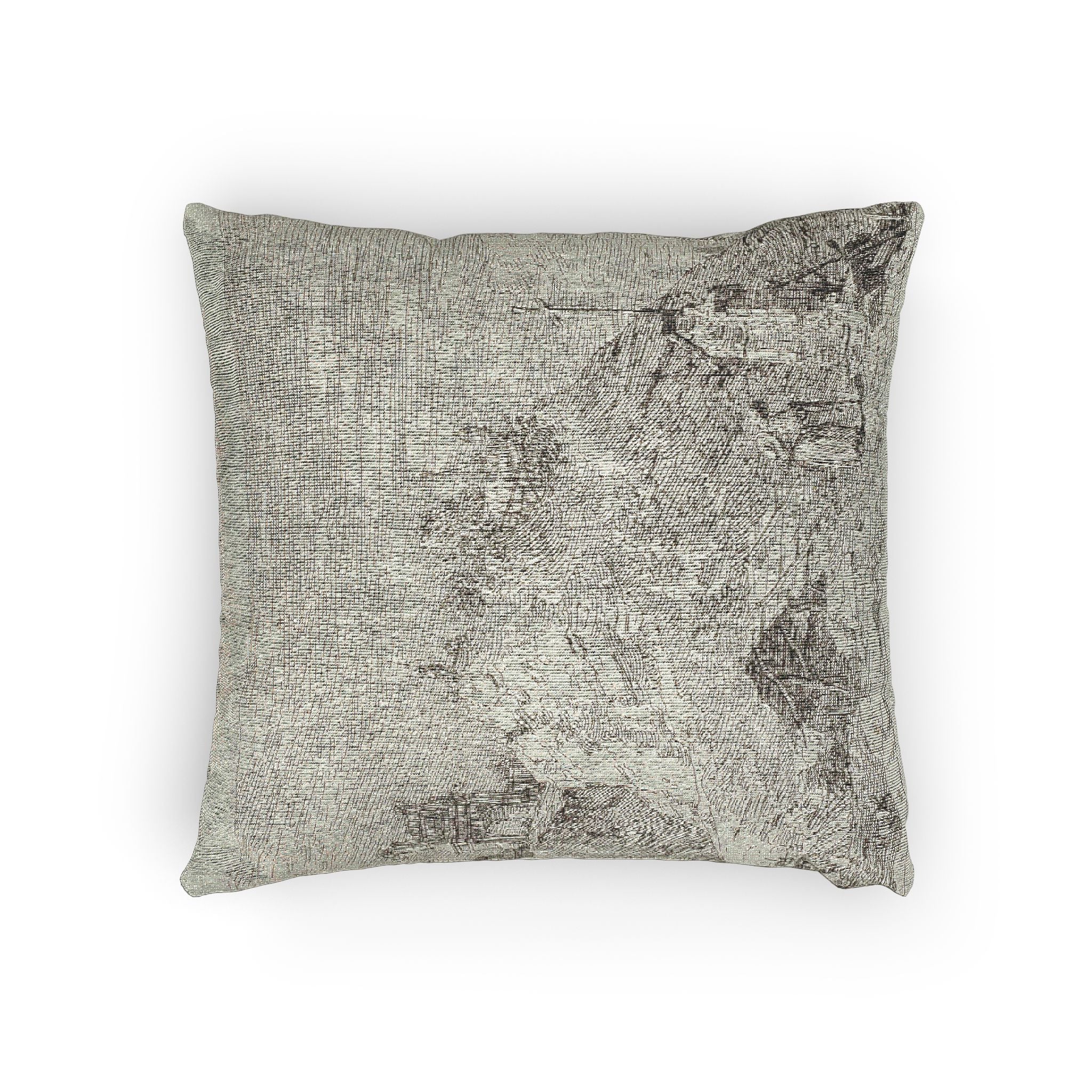 Canaletto - Landscape with the Pilgrim at Prayer, from Vedute | Woven Pillow - Image 4