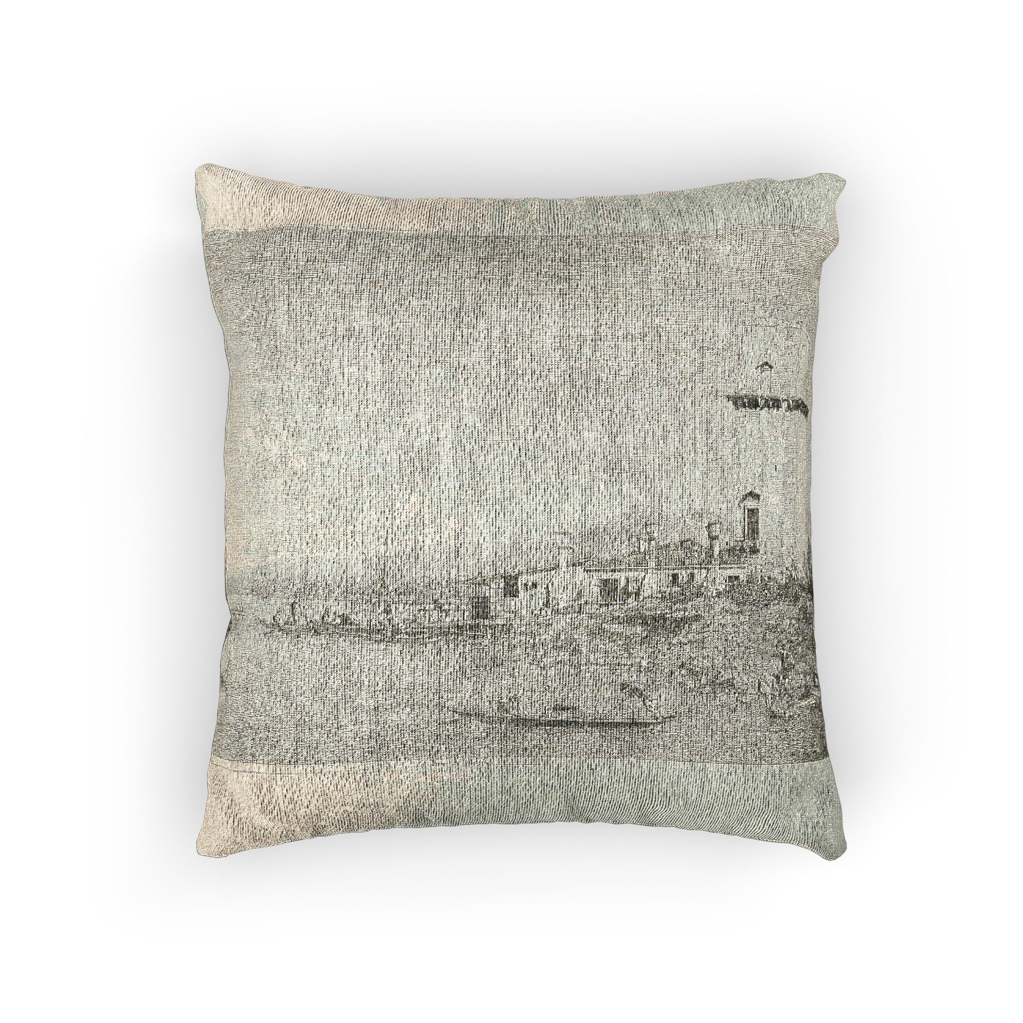 Canaletto - The Tower of Malghera, from Vedute | Woven Pillow - Image 3
