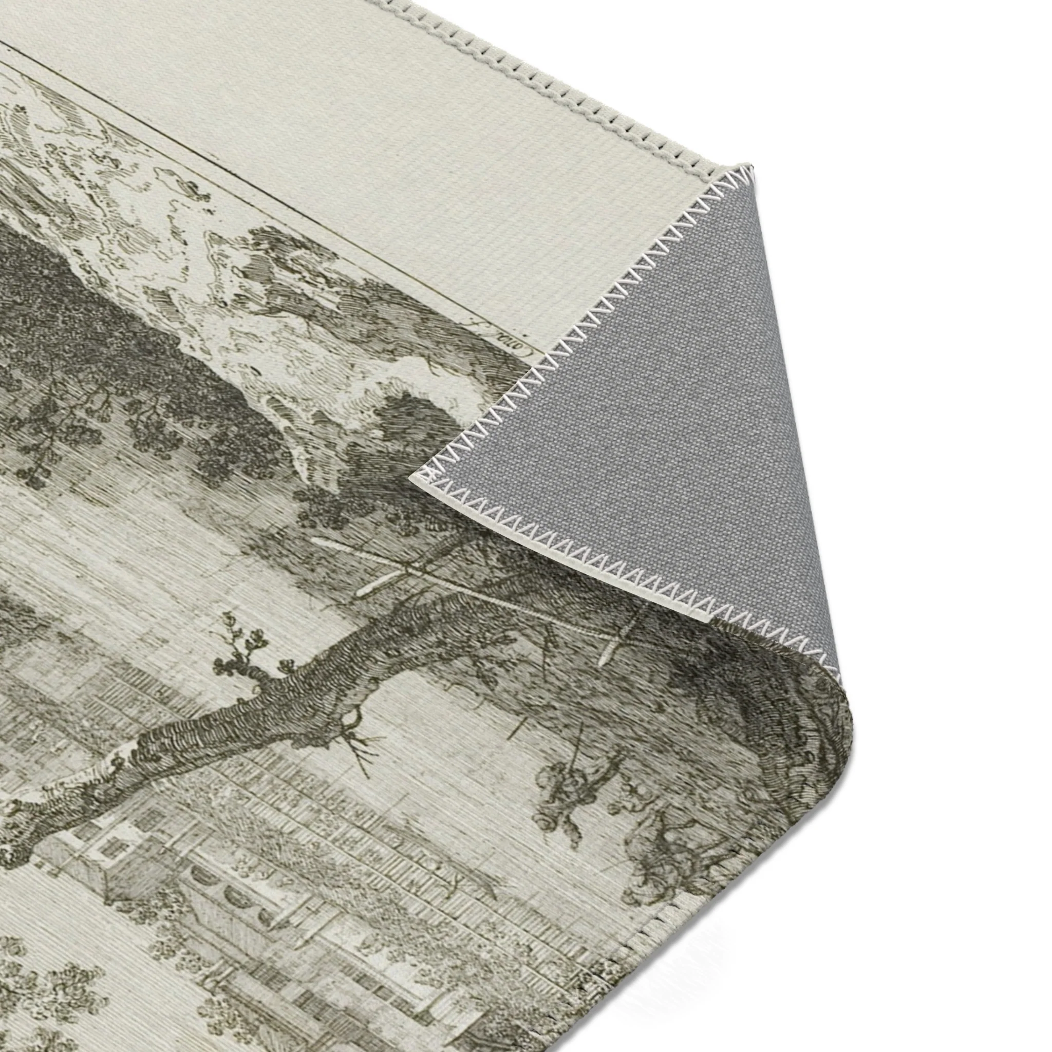 Canaletto - View of a Town on a River Bank, from Vedute | Area Rug - Image 7
