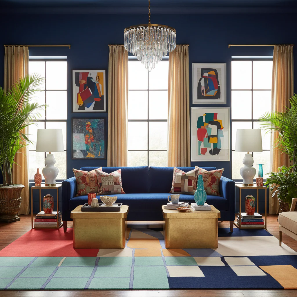 Canvas In Segments Hand Tufted Rug - Image 2