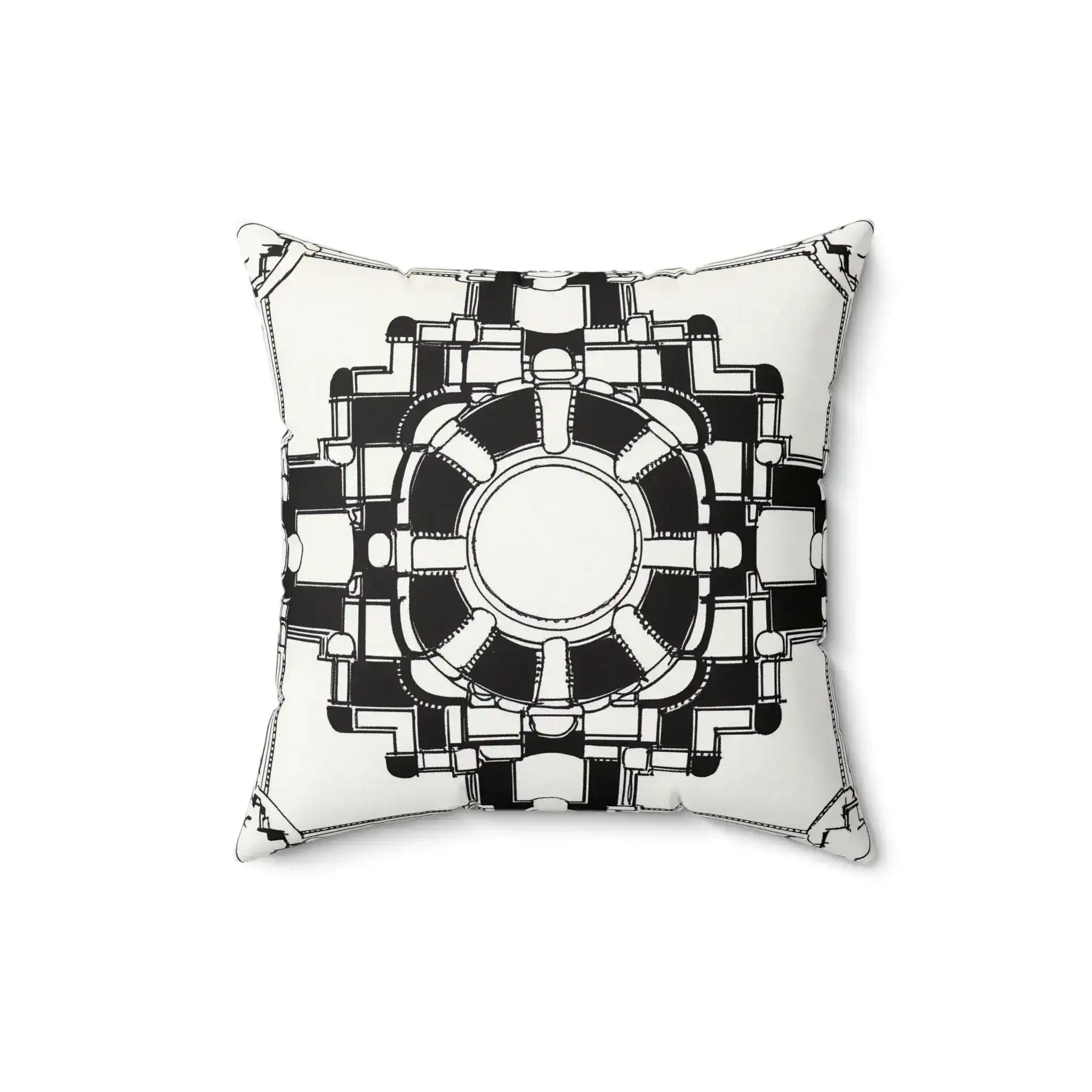 Cathedral Core Blueprint Throw Pillow - Image 4