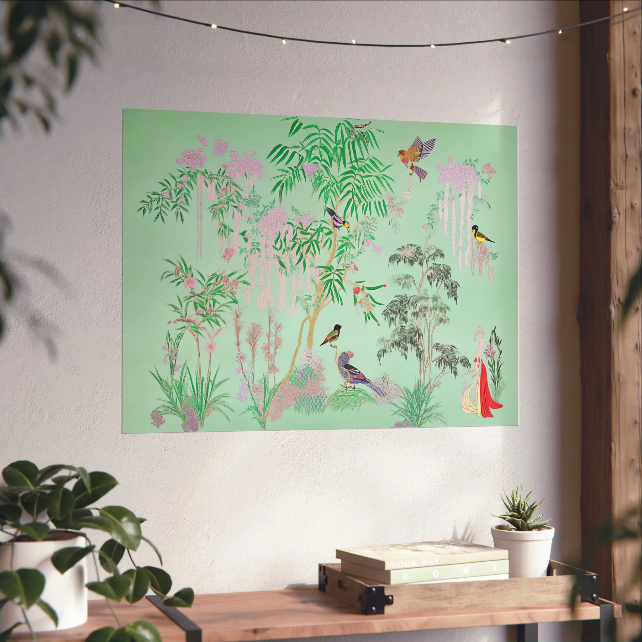 Celadon Garden Birds Fine Art Poster - Image 28
