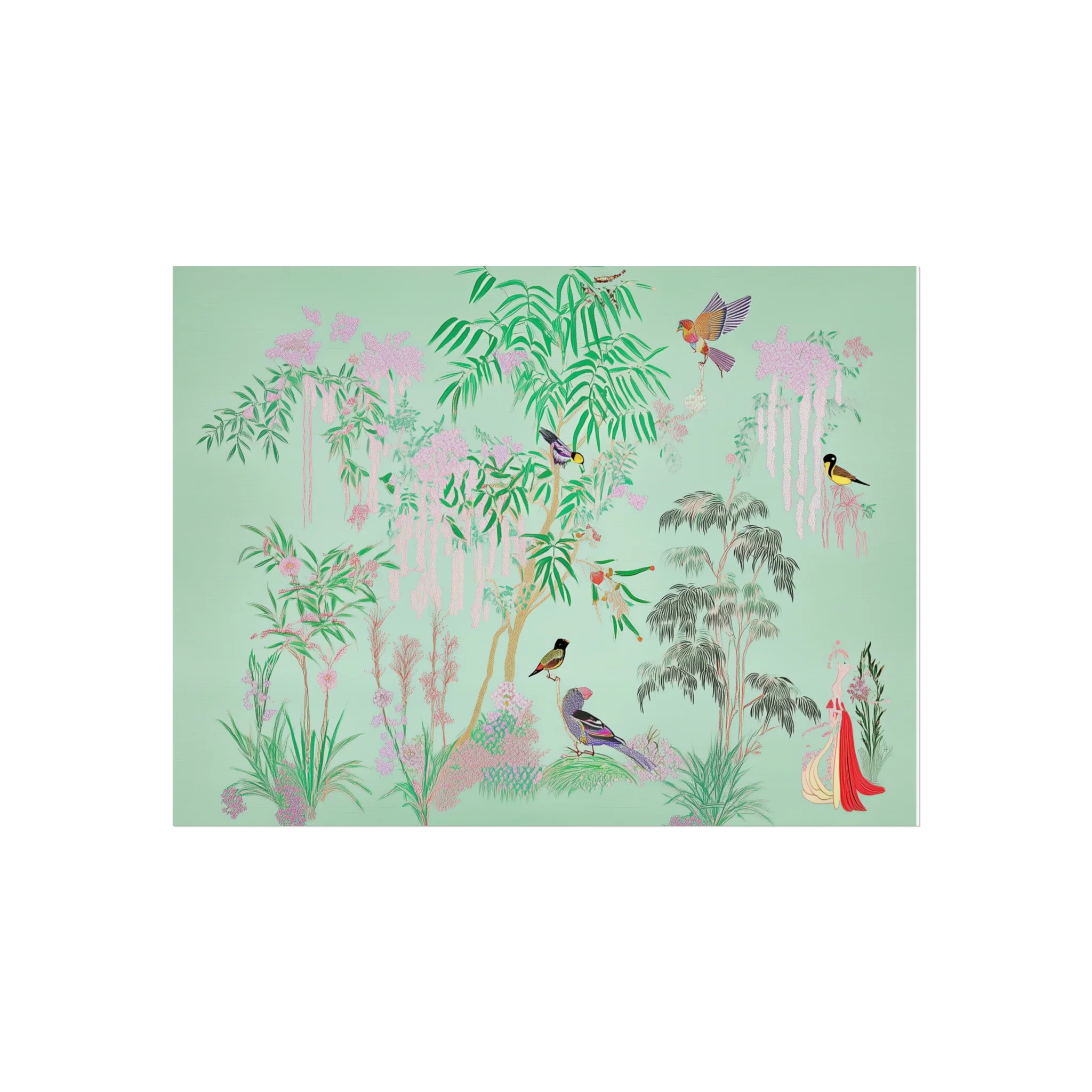 Celadon Garden Birds Fine Art Poster - Image 4