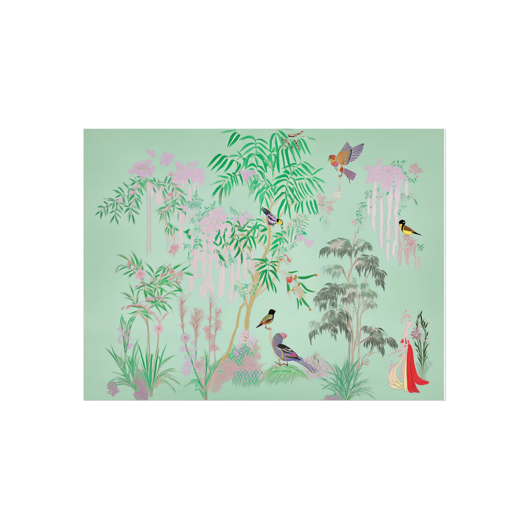 Celadon Garden Birds Fine Art Poster - Image 5