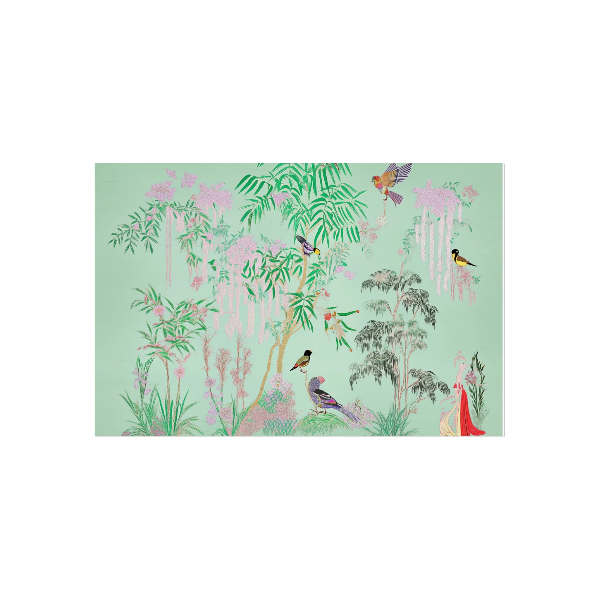 Celadon Garden Birds Fine Art Poster - Image 7