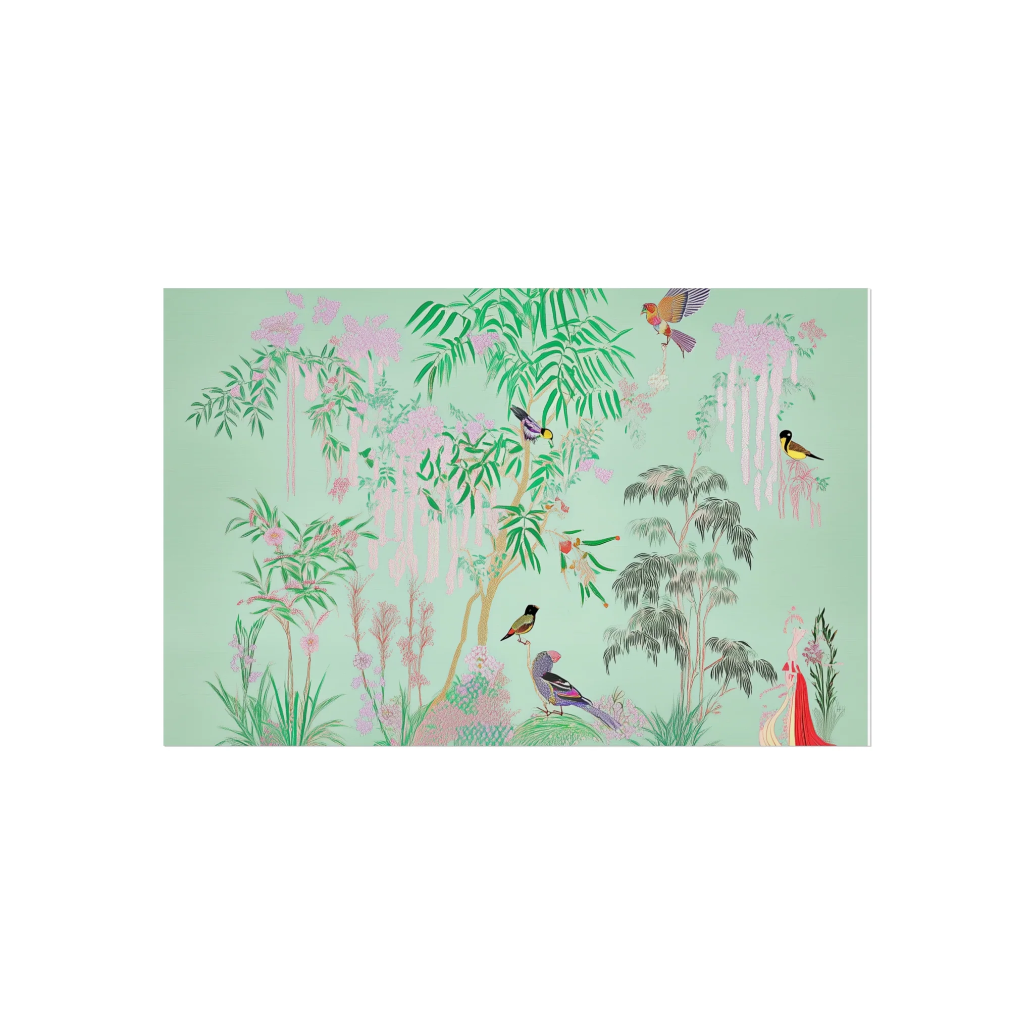 Celadon Garden Birds Fine Art Poster - Image 9