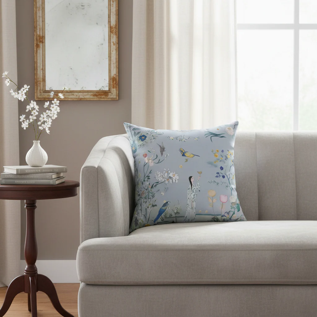 Celestial Garden Reverie Throw Pillow - Image 2