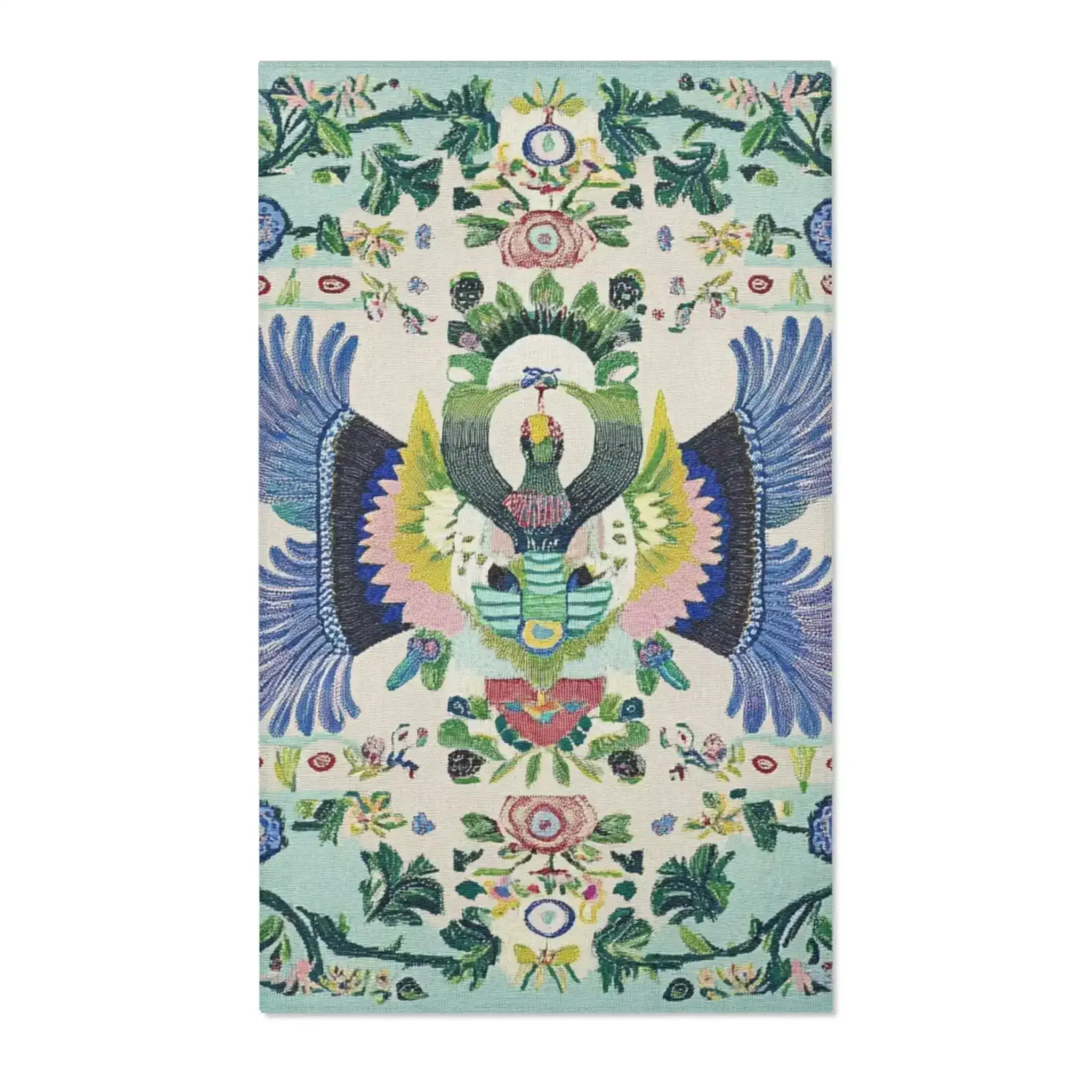 Celestial Phoenix – Embroidered Mythic Accent Rug