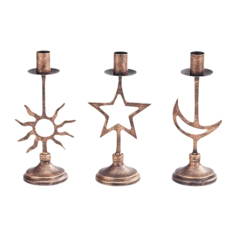 Celestial Sun, Moon & Star Iron Candle Holders - Image 14
