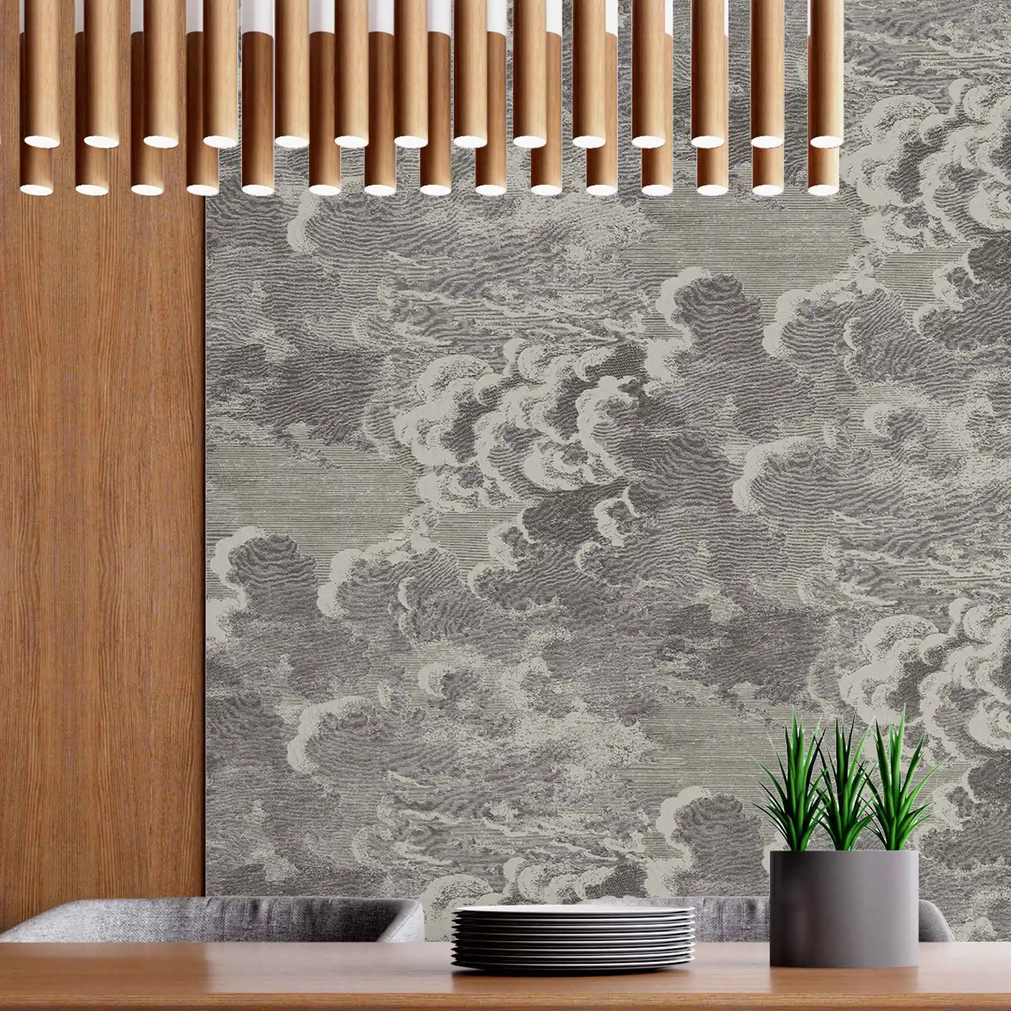 Charcoal Clouds Mural - Image 2