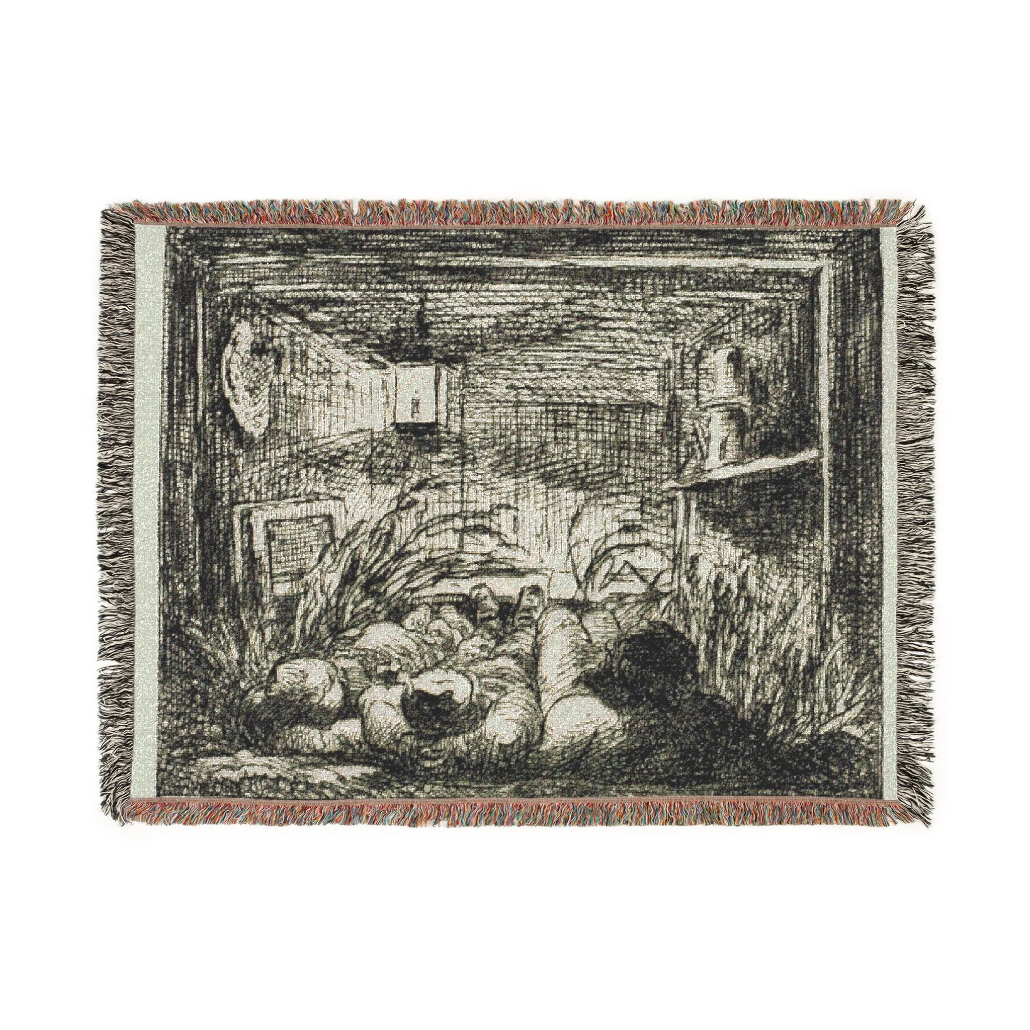 Charles François Daubigny - Bedding Down on the Boat (Night on the boat) | Woven Tapestry Blanket - Image 10