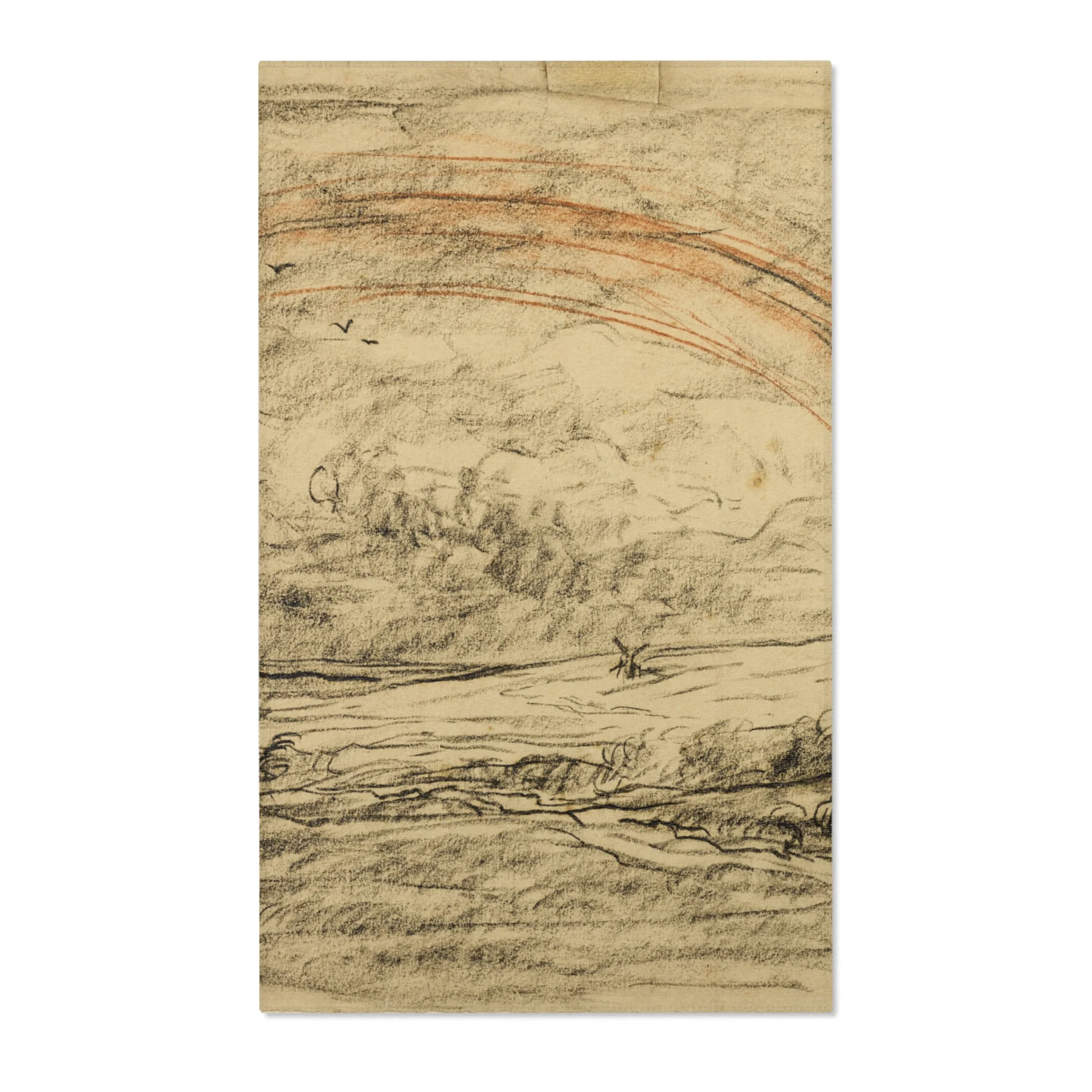 Charles François Daubigny - Landscape with a Rainbow | Area Rug - Image 2