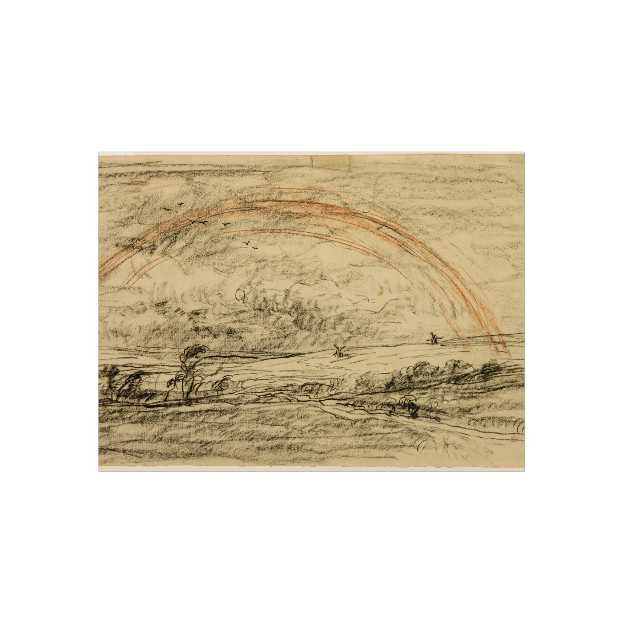 Charles François Daubigny - Landscape with a Rainbow | Fine Art Poster - Image 3