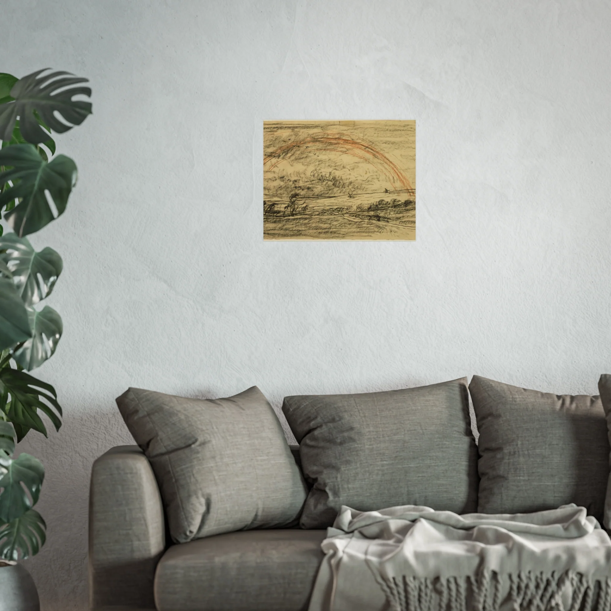 Charles François Daubigny - Landscape with a Rainbow | Fine Art Poster - Image 7