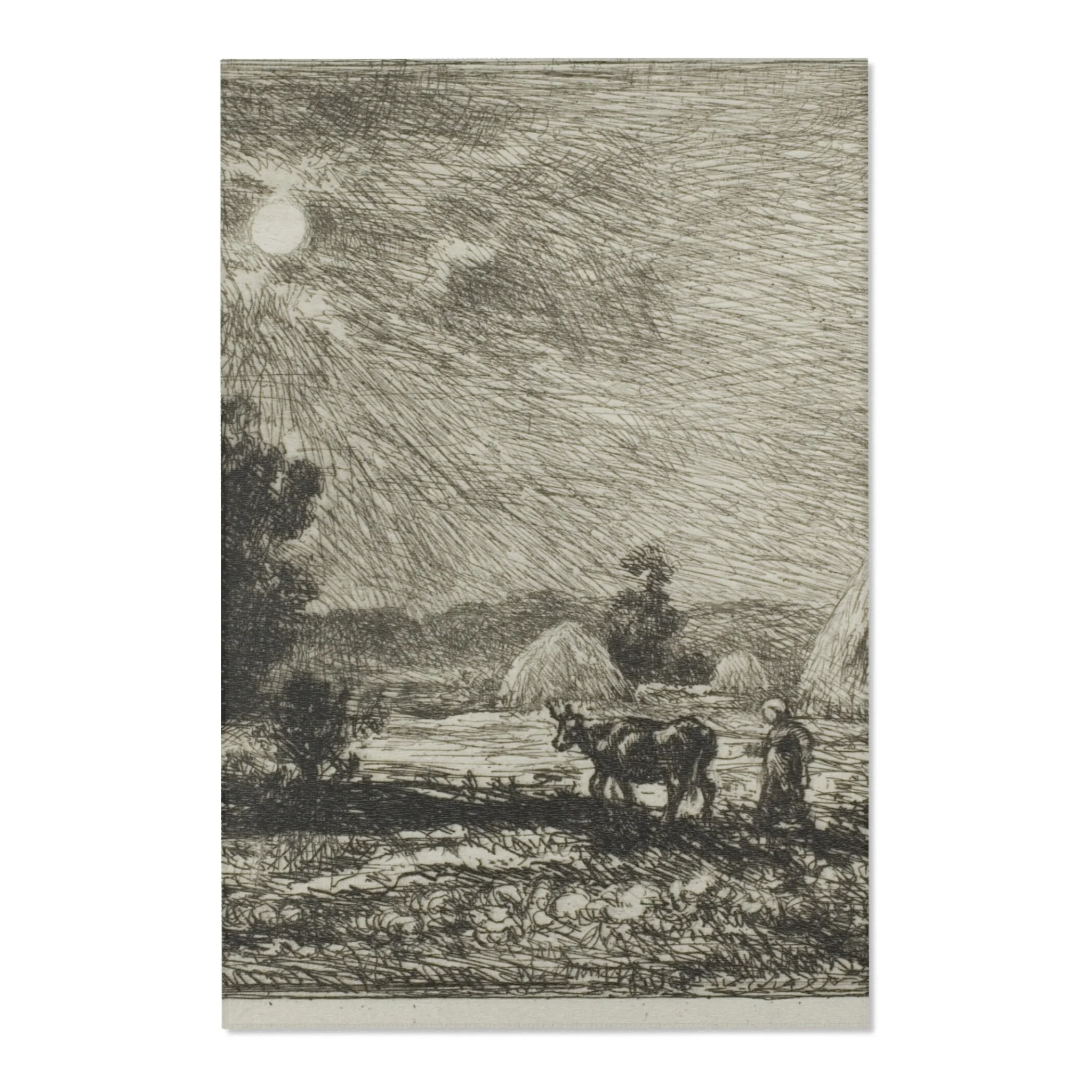 Charles François Daubigny - Moonlight at Valmondois | Area Rug - Image 3