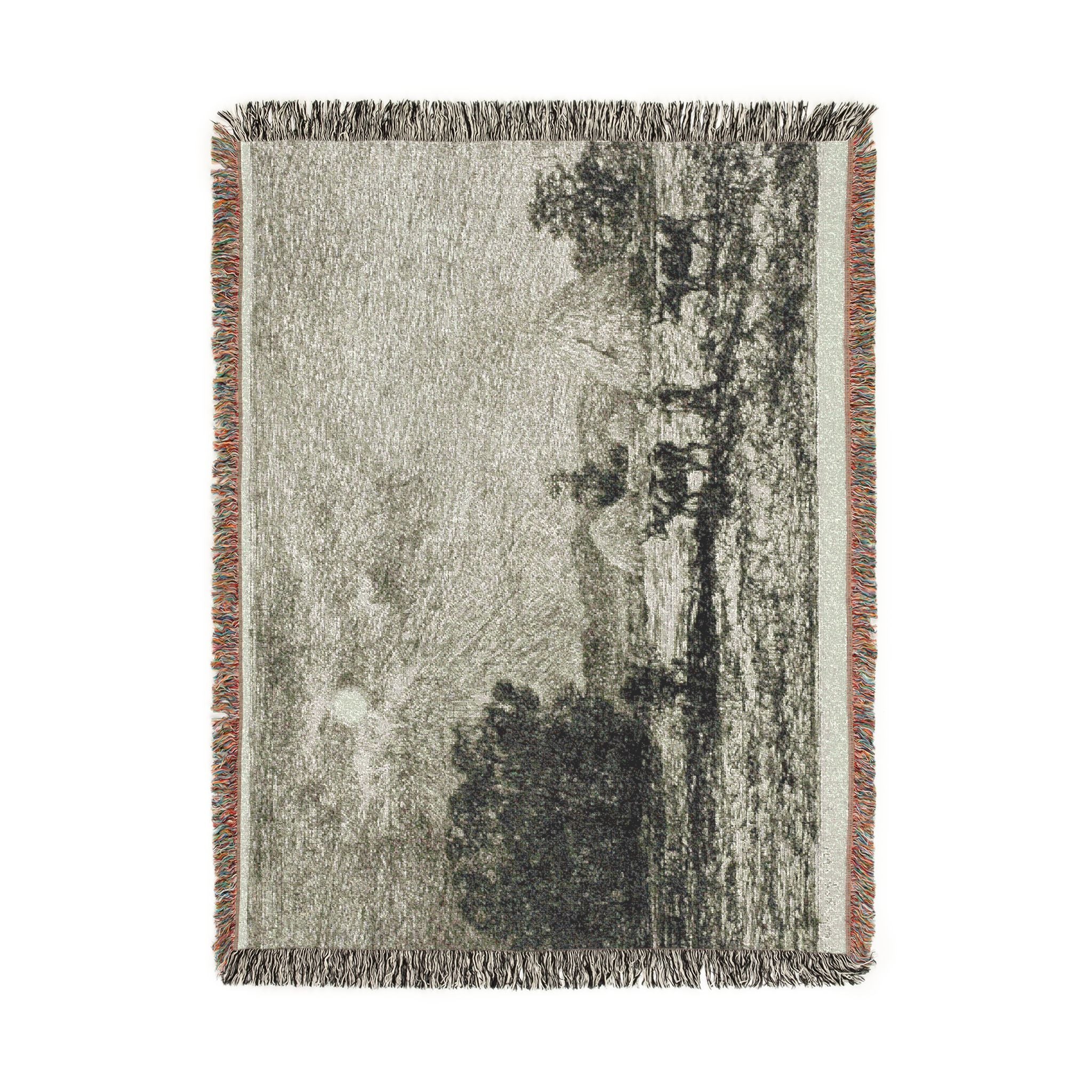 Charles François Daubigny - Moonlight at Valmondois | Woven Tapestry Blanket - Image 11