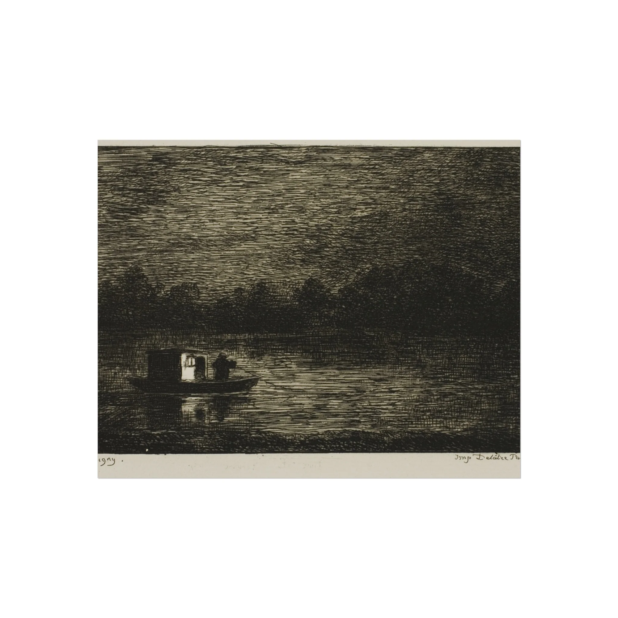 Charles François Daubigny - Night Voyage (The Fishing Net) | Fine Art Poster - Image 2