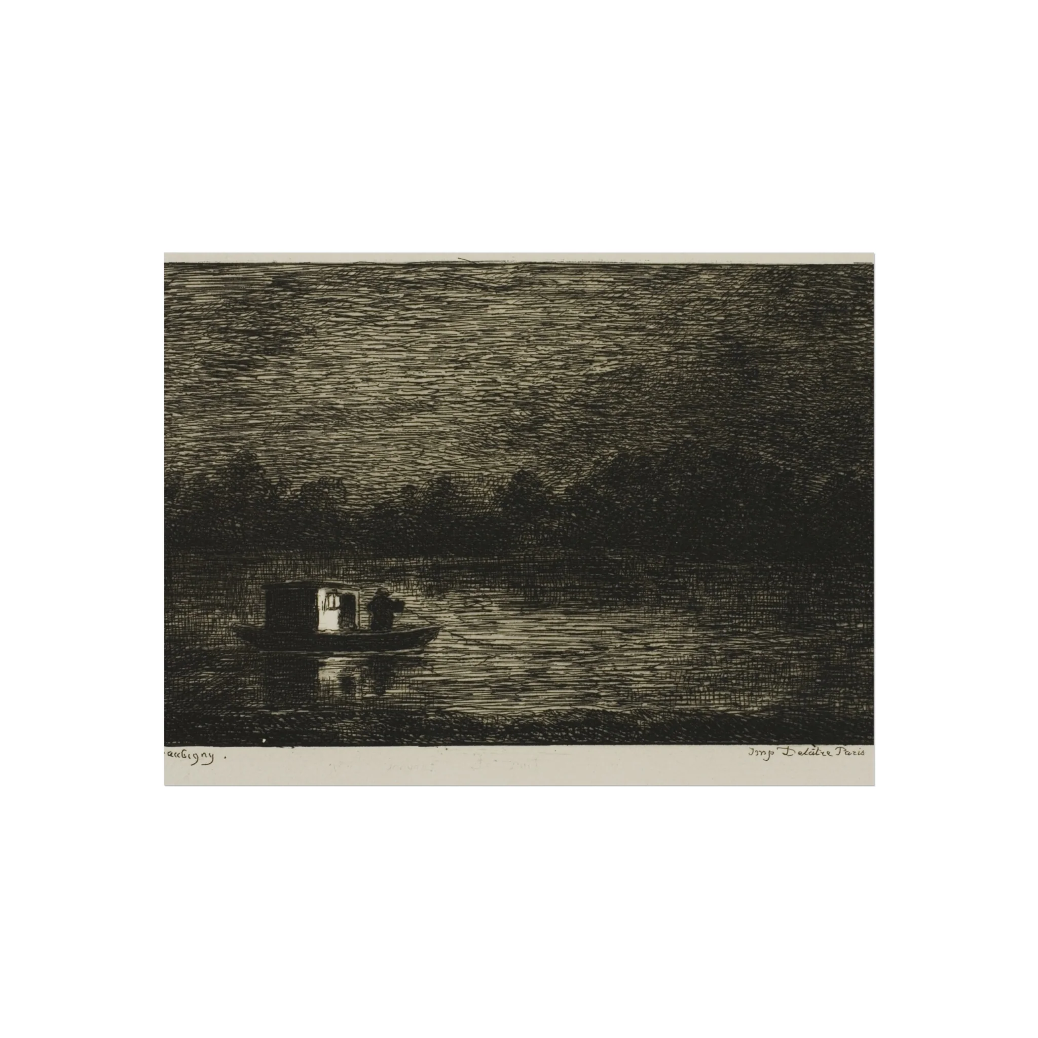 Charles François Daubigny - Night Voyage (The Fishing Net) | Fine Art Poster - Image 3