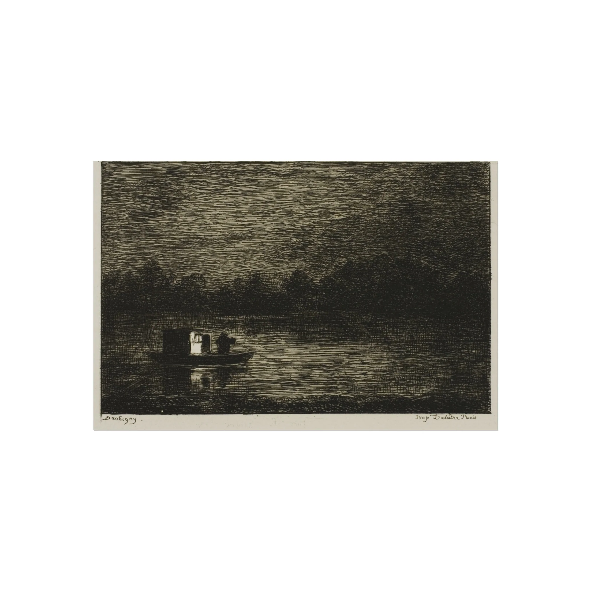 Charles François Daubigny - Night Voyage (The Fishing Net) | Fine Art Poster - Image 4