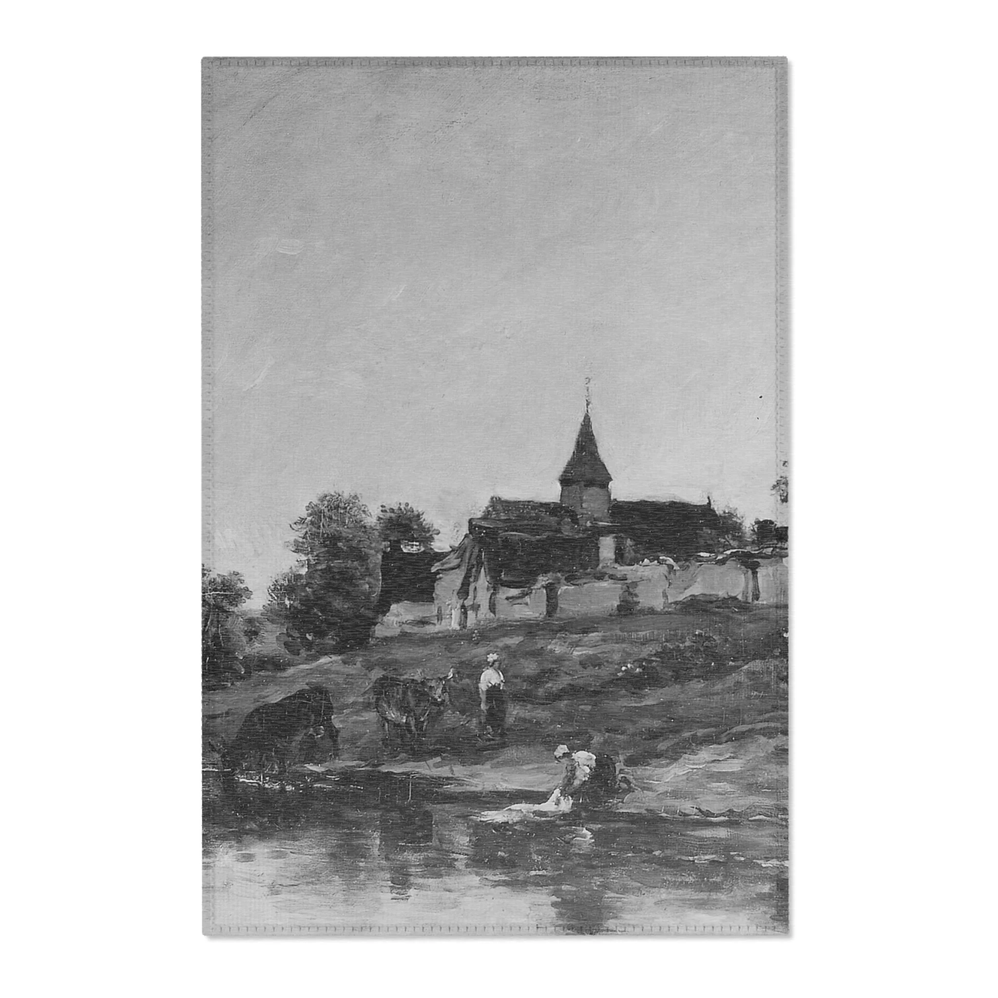 Charles François Daubigny - On the Bank of the Seine at Portejoie | Area Rug