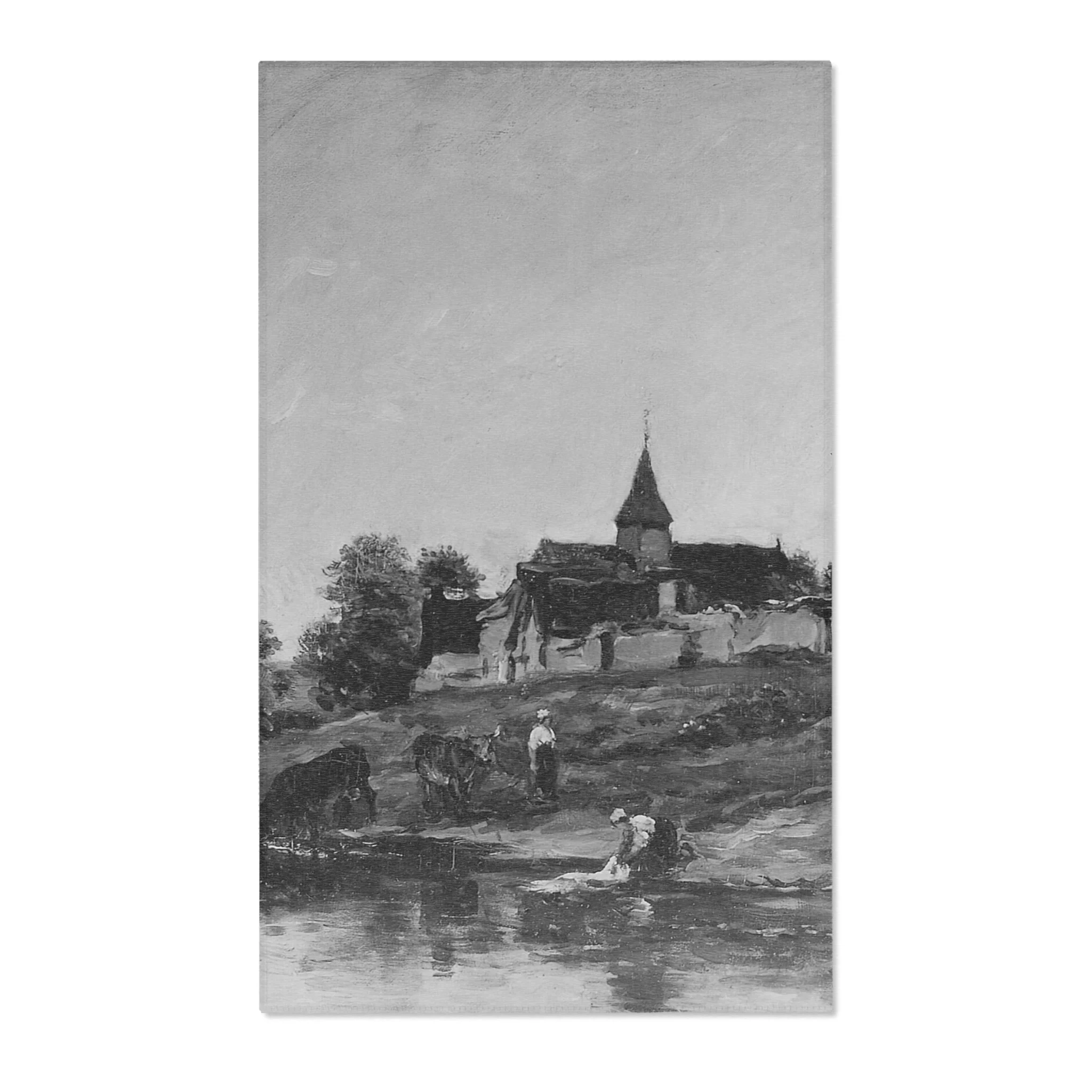 Charles François Daubigny - On the Bank of the Seine at Portejoie | Area Rug - Image 2