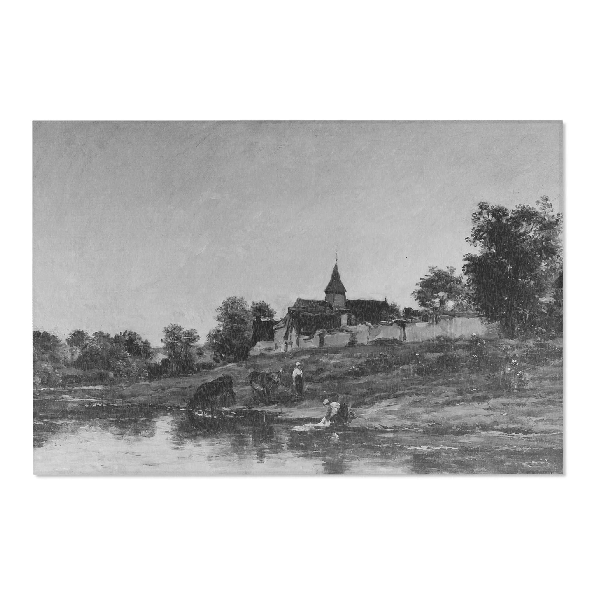 Charles François Daubigny - On the Bank of the Seine at Portejoie | Area Rug - Image 6