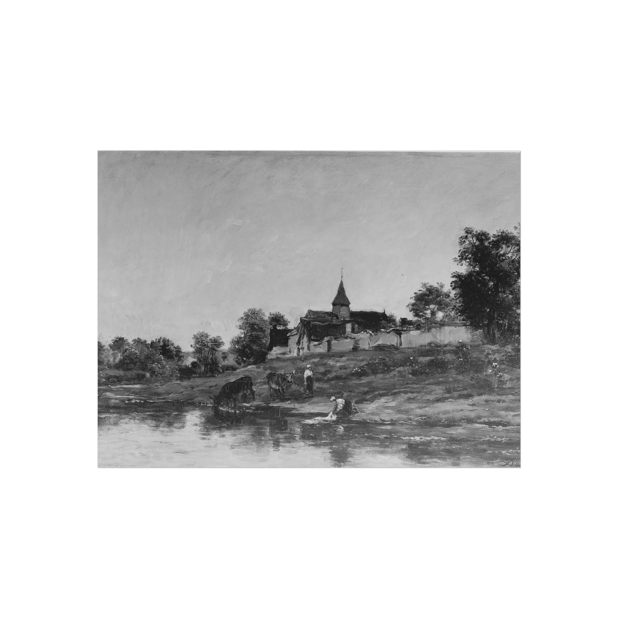 Charles François Daubigny - On the Bank of the Seine at Portejoie | Fine Art Poster - Image 3