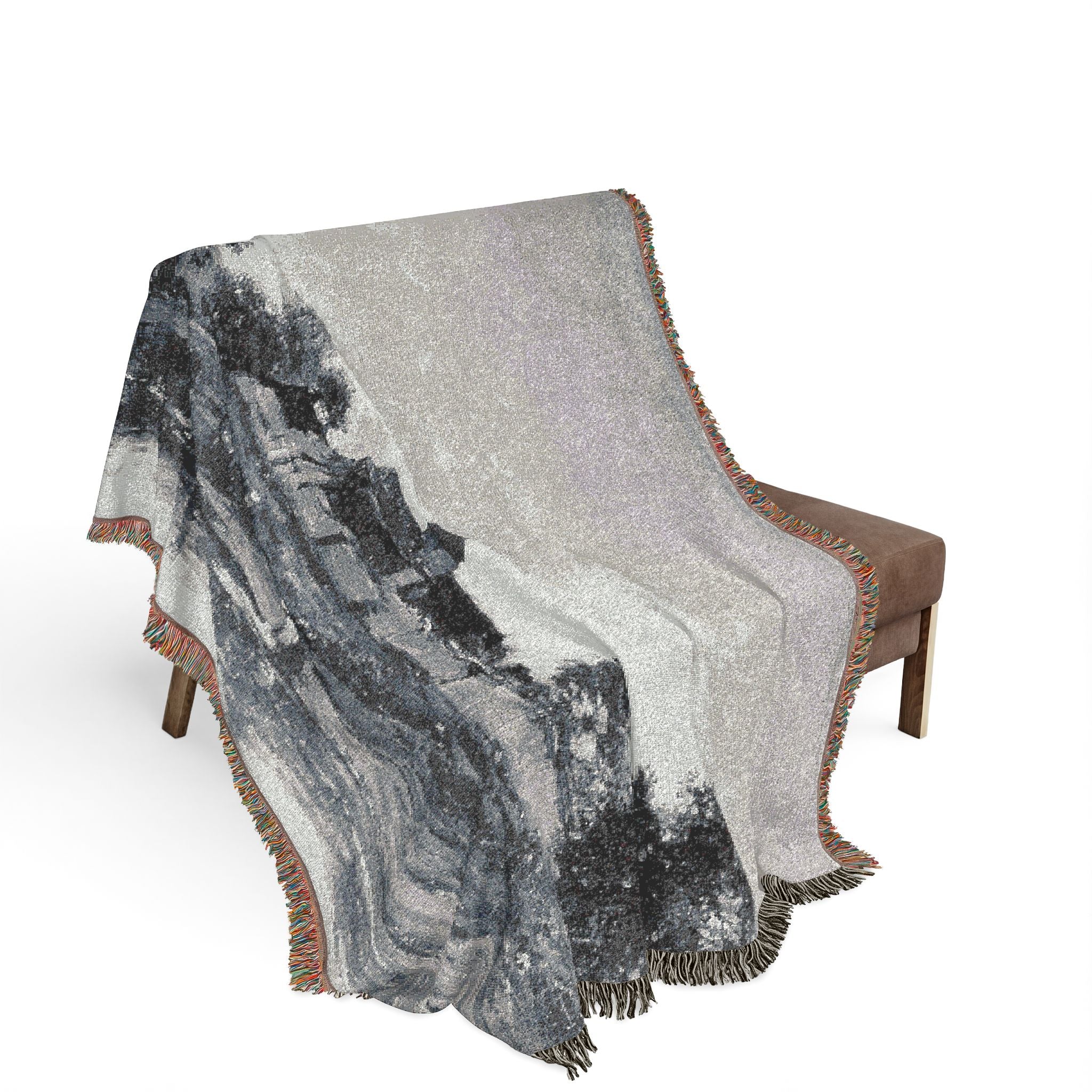 Charles François Daubigny - On the Bank of the Seine at Portejoie | Woven Tapestry Blanket - Image 3