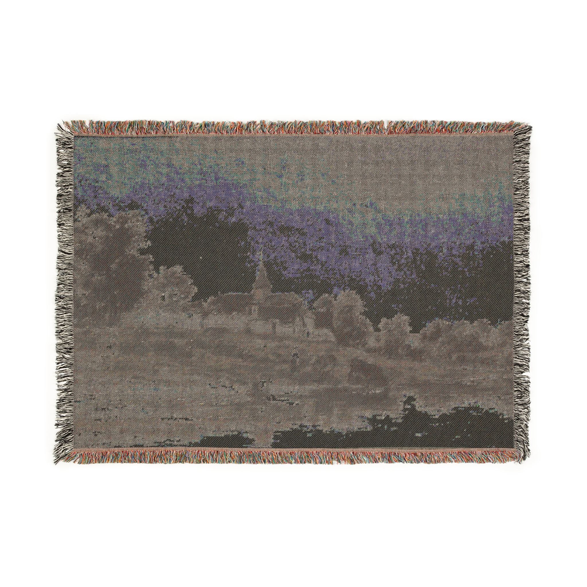 Charles François Daubigny - On the Bank of the Seine at Portejoie | Woven Tapestry Blanket - Image 4