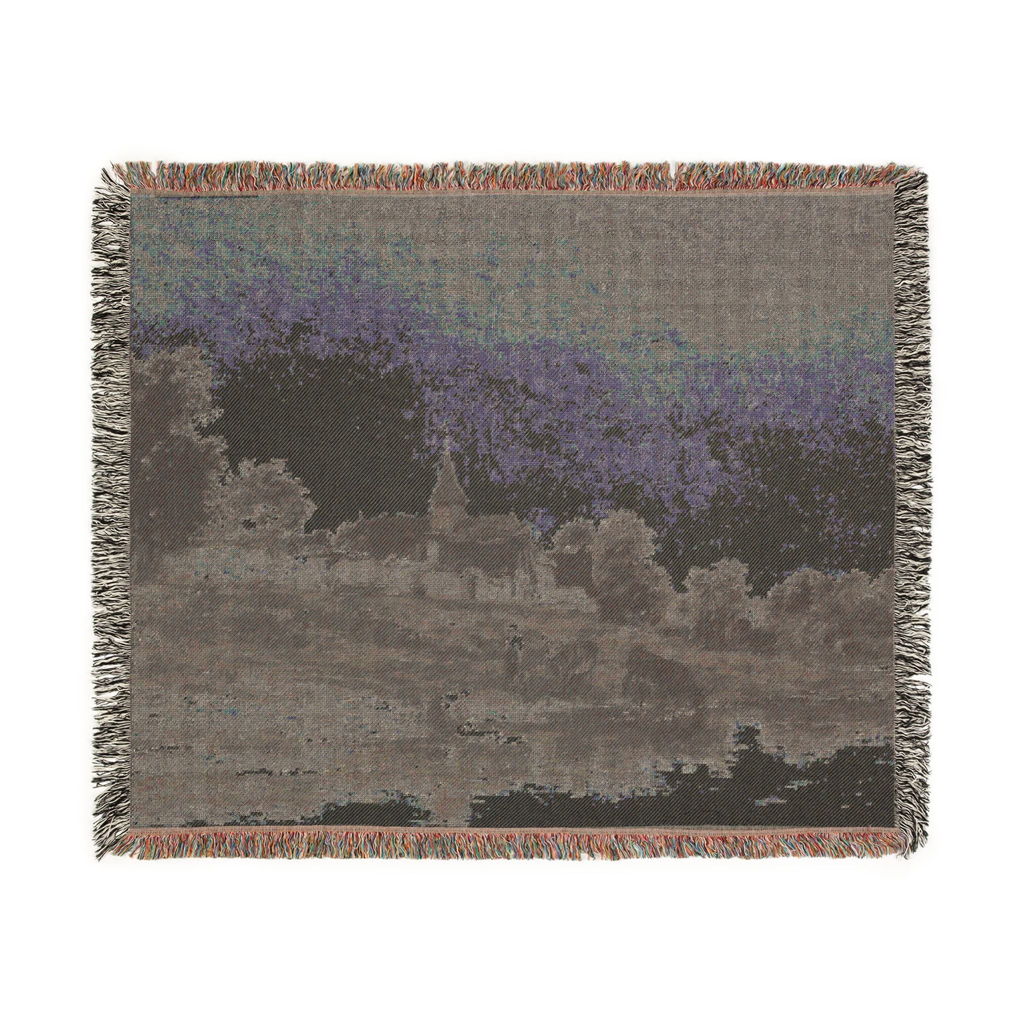 Charles François Daubigny - On the Bank of the Seine at Portejoie | Woven Tapestry Blanket - Image 8