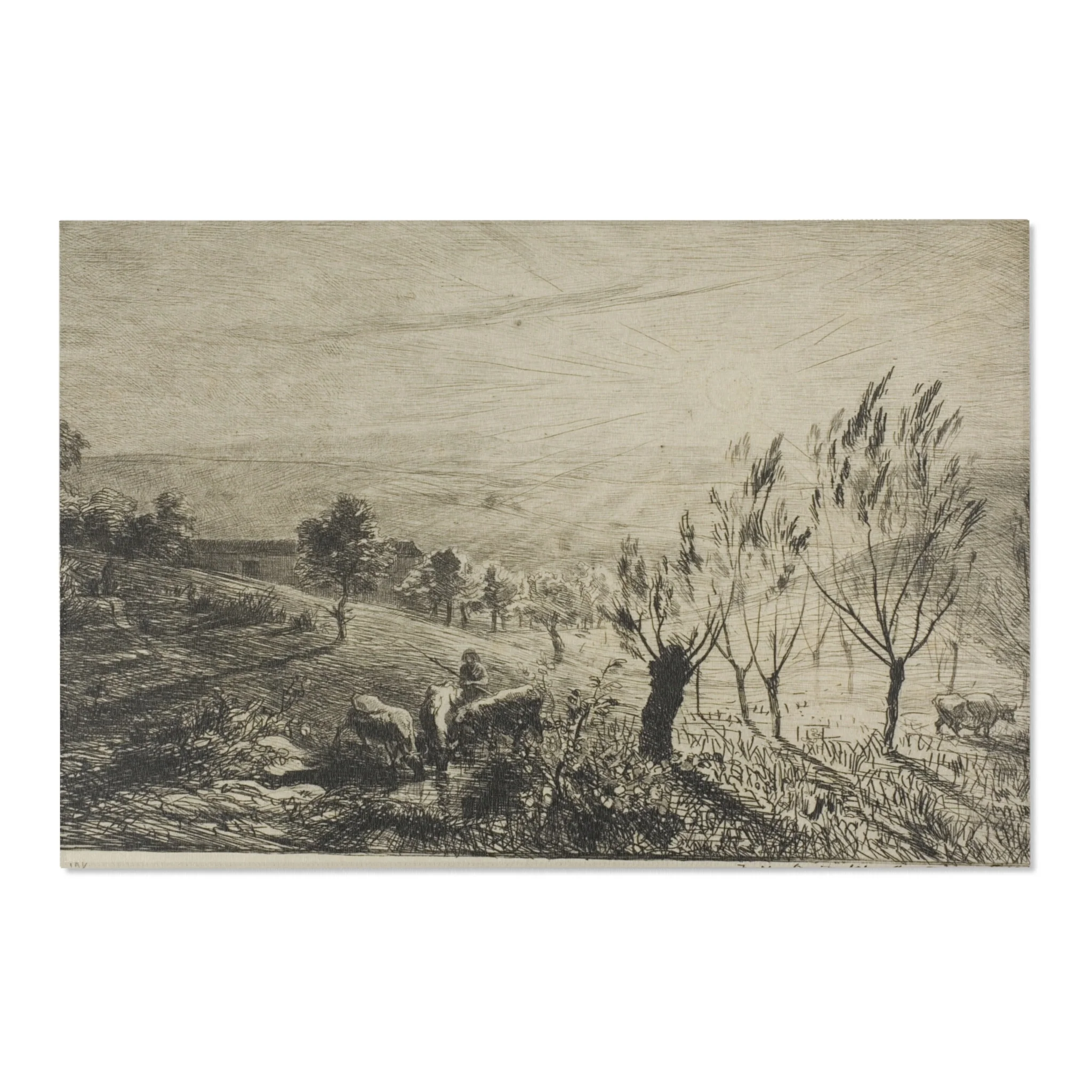 Charles François Daubigny - Sunrise | Area Rug - Image 6