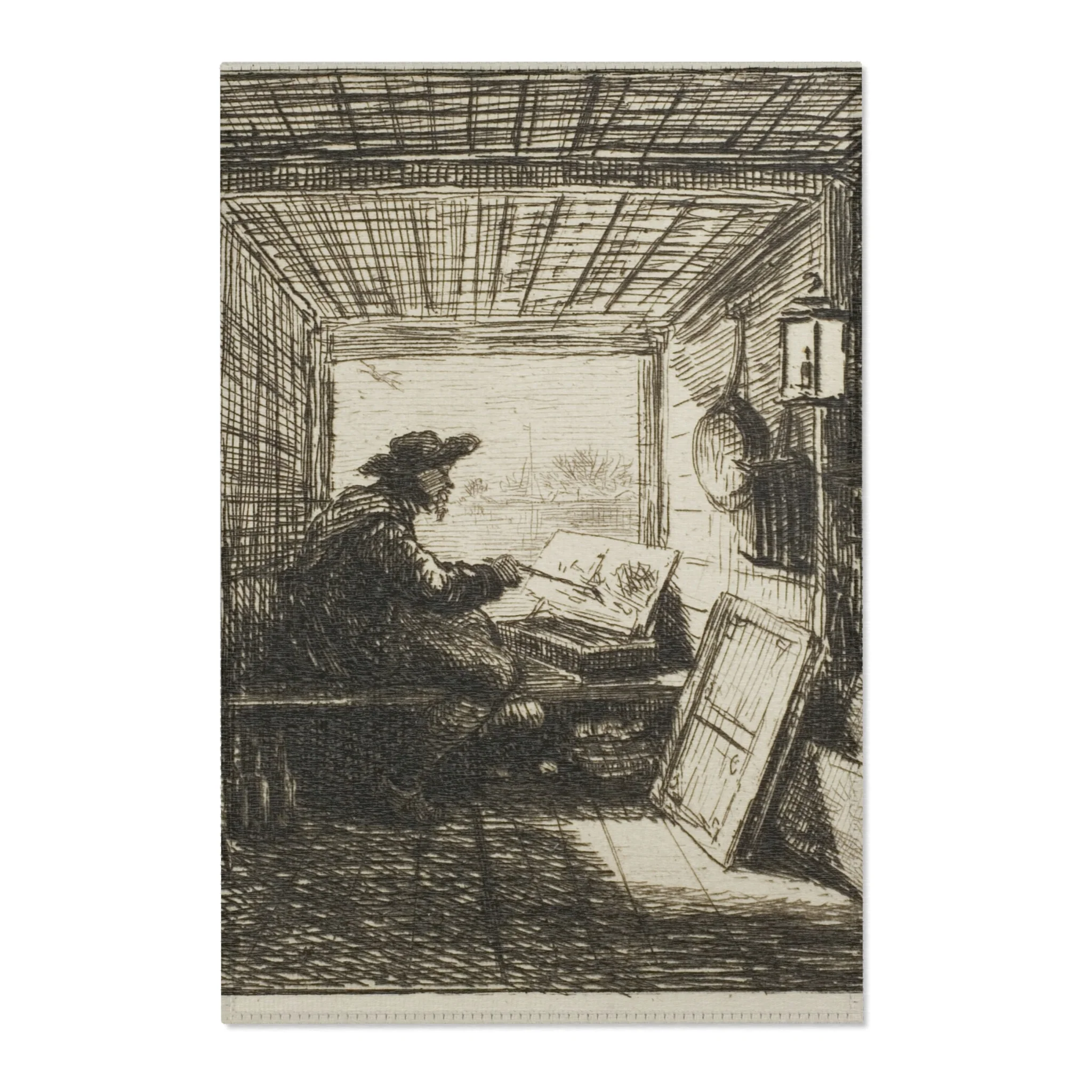 Charles François Daubigny - The Boat Studio, from The Boat Trip | Area Rug