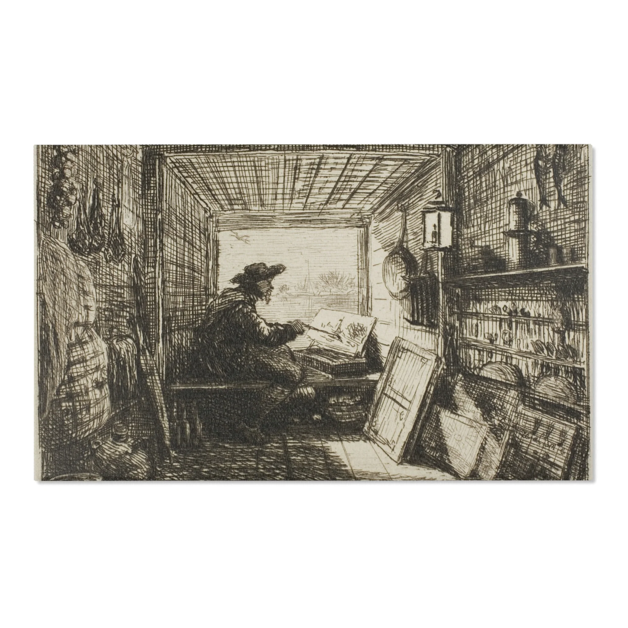 Charles François Daubigny - The Boat Studio, from The Boat Trip | Area Rug - Image 5