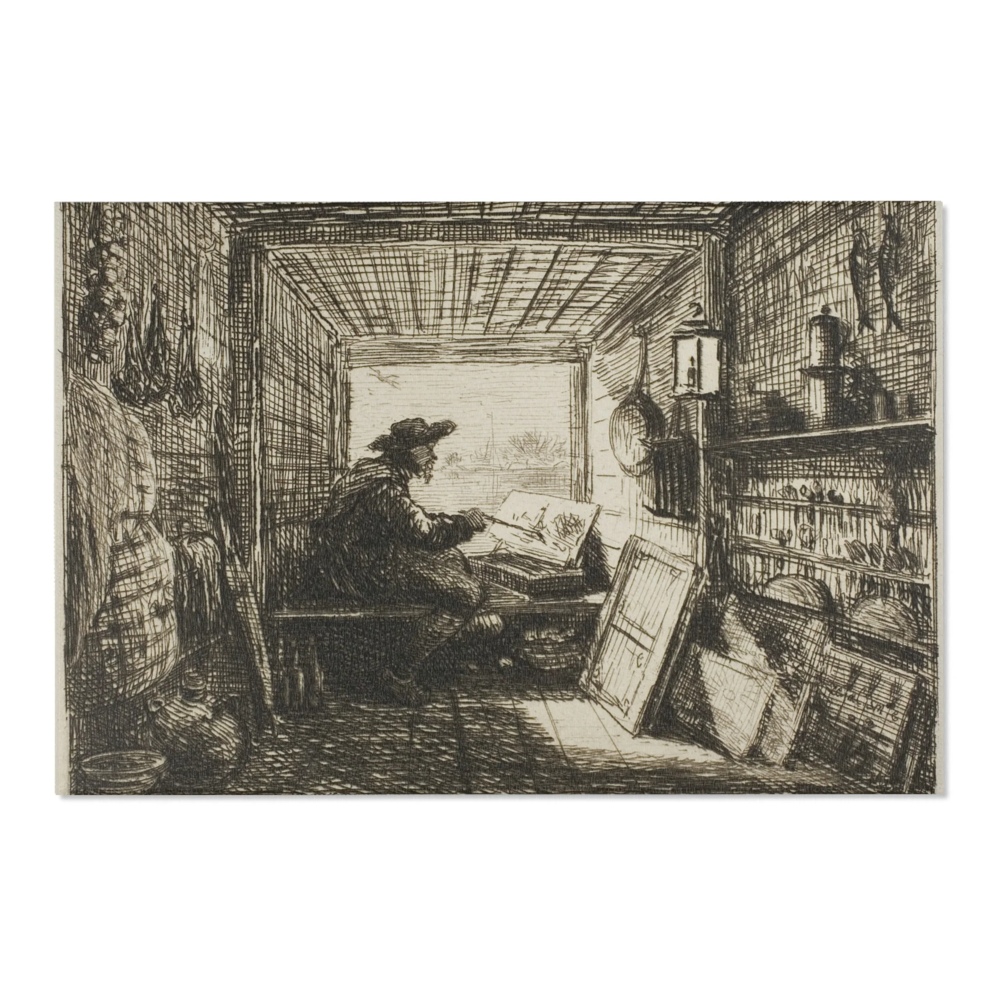 Charles François Daubigny - The Boat Studio, from The Boat Trip | Area Rug - Image 6