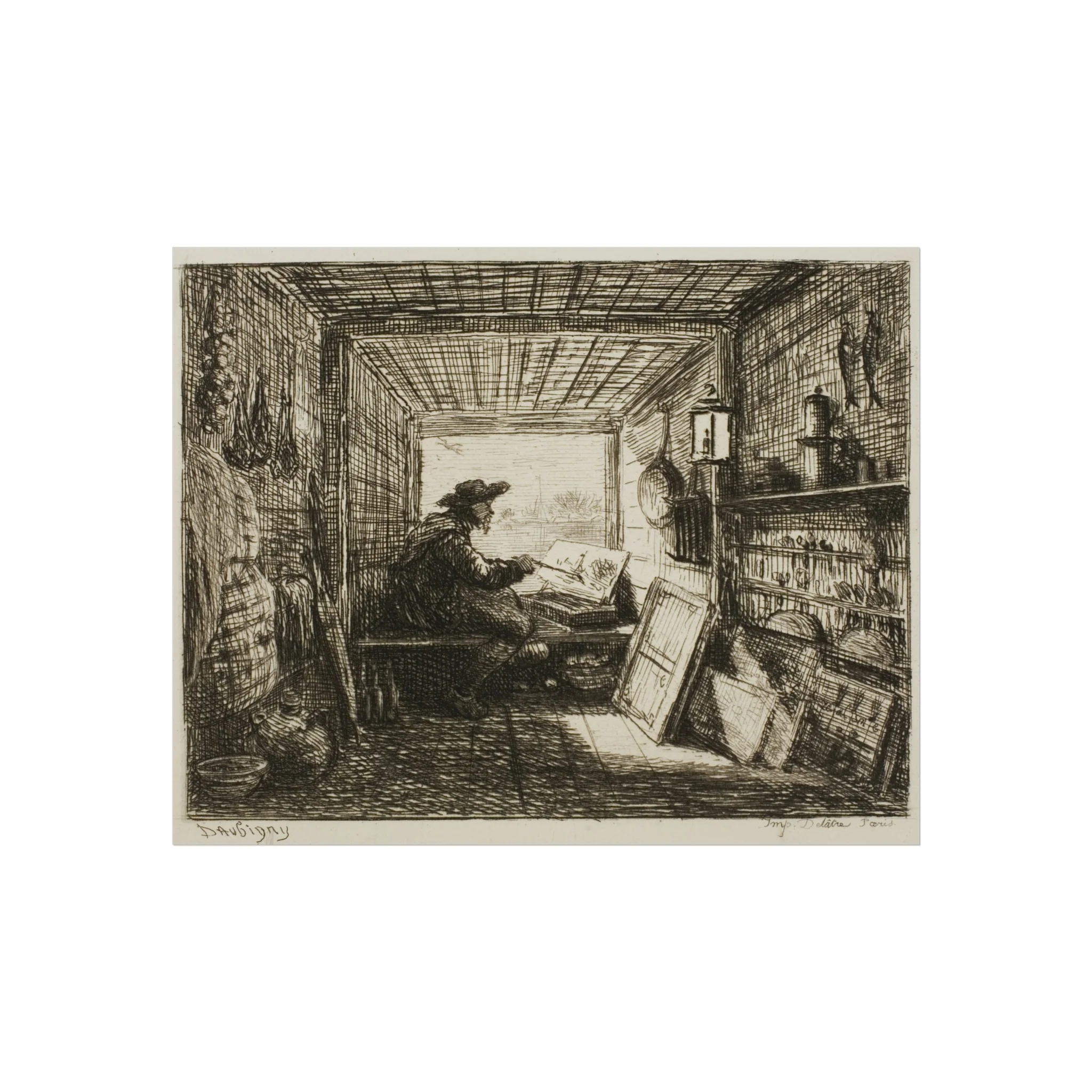 Charles François Daubigny - The Boat Studio, from The Boat Trip | Fine Art Poster - Image 2