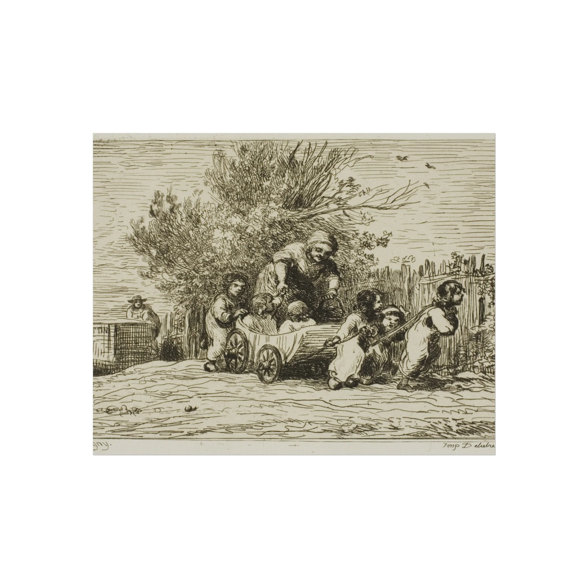 Charles François Daubigny - The Heritage of the Wagon (The Children with the Wagon) | Fine Art Poster - Image 2