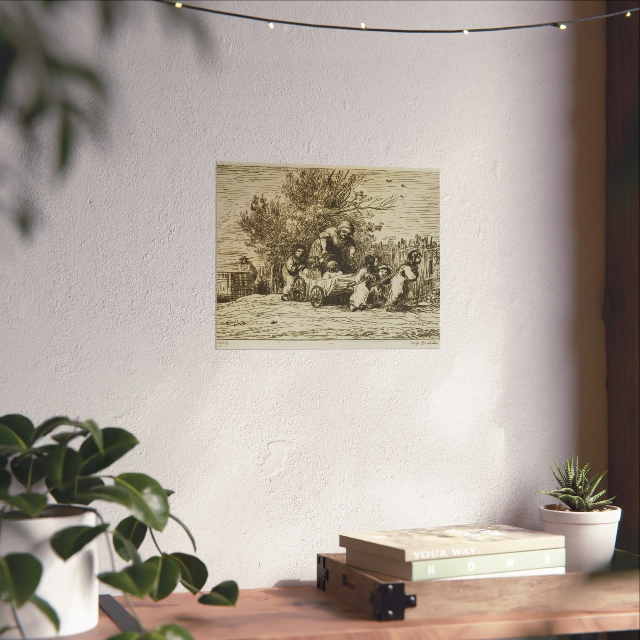 Charles François Daubigny - The Heritage of the Wagon (The Children with the Wagon) | Fine Art Poster - Image 6