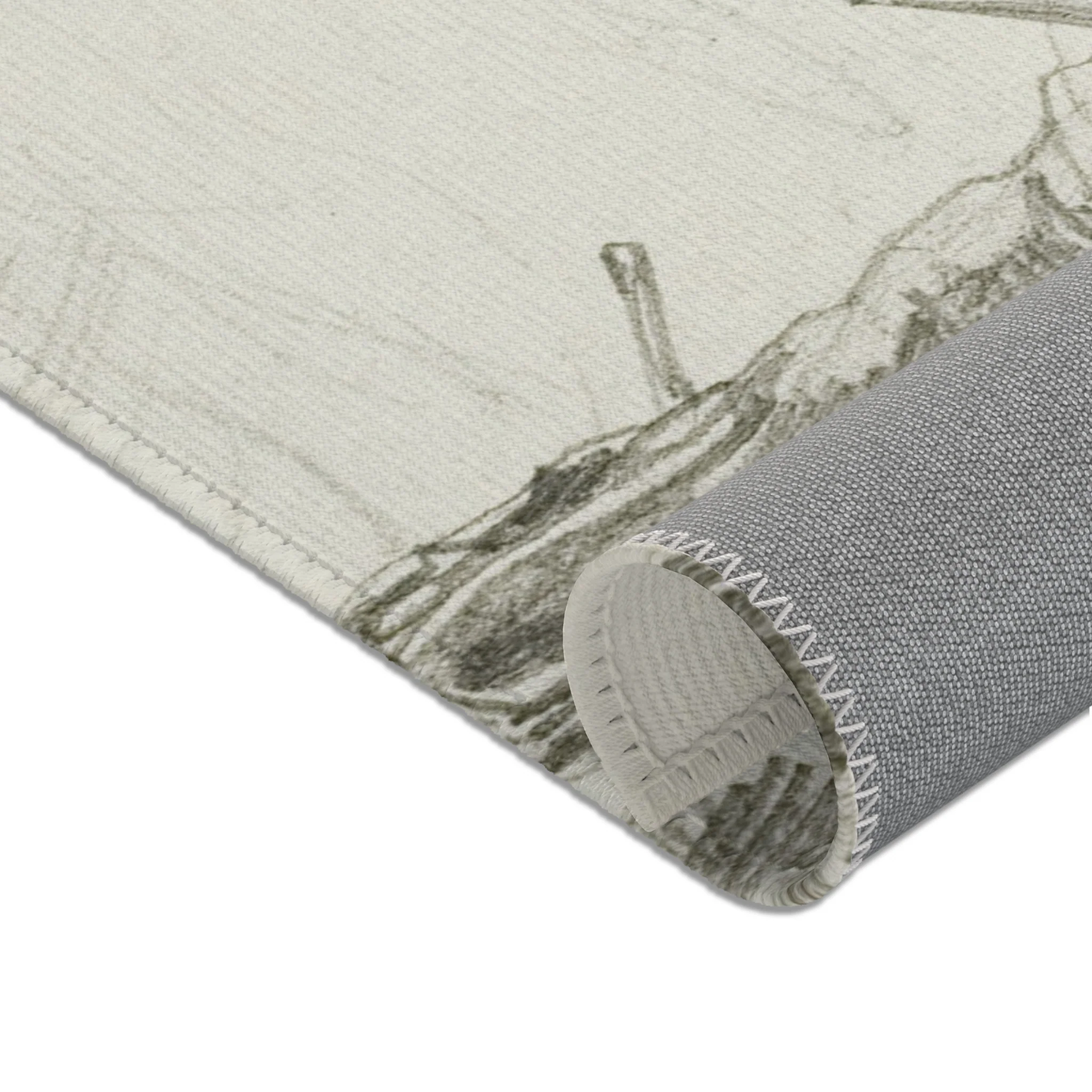 Charles François Daubigny - Two Sketches of Oxen Hauling a Log | Area Rug - Image 8