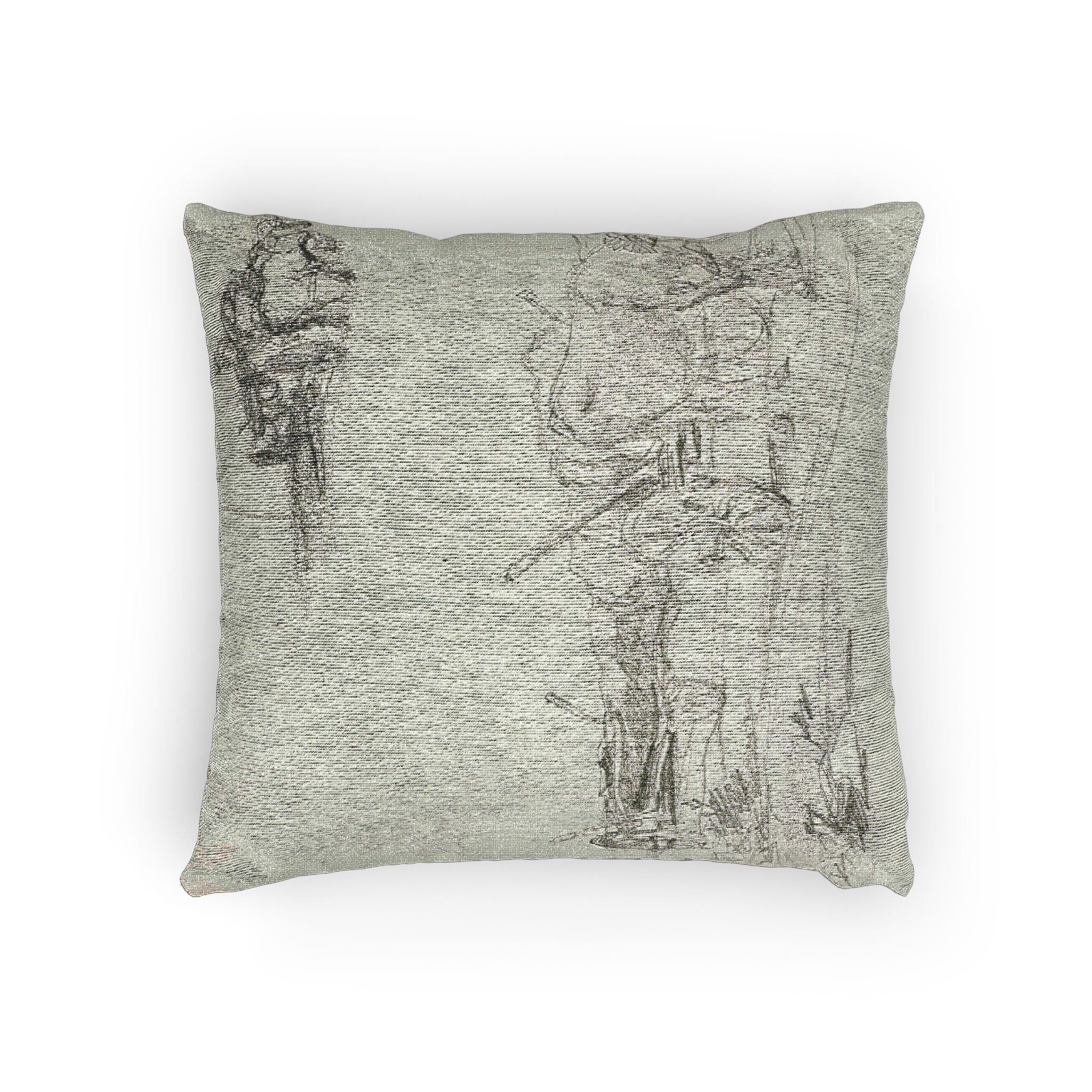 Charles François Daubigny - Two Sketches of Oxen Hauling a Log | Woven Pillow - Image 4