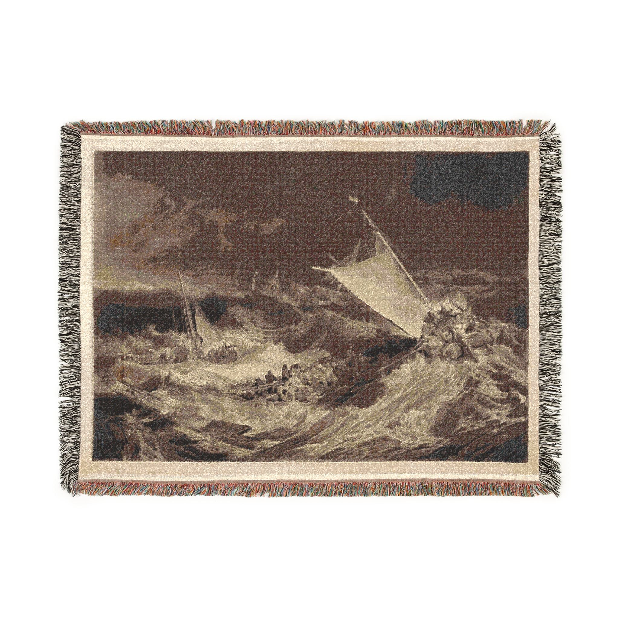 Charles Turner - A Shipwreck | Woven Tapestry Blanket - Image 10