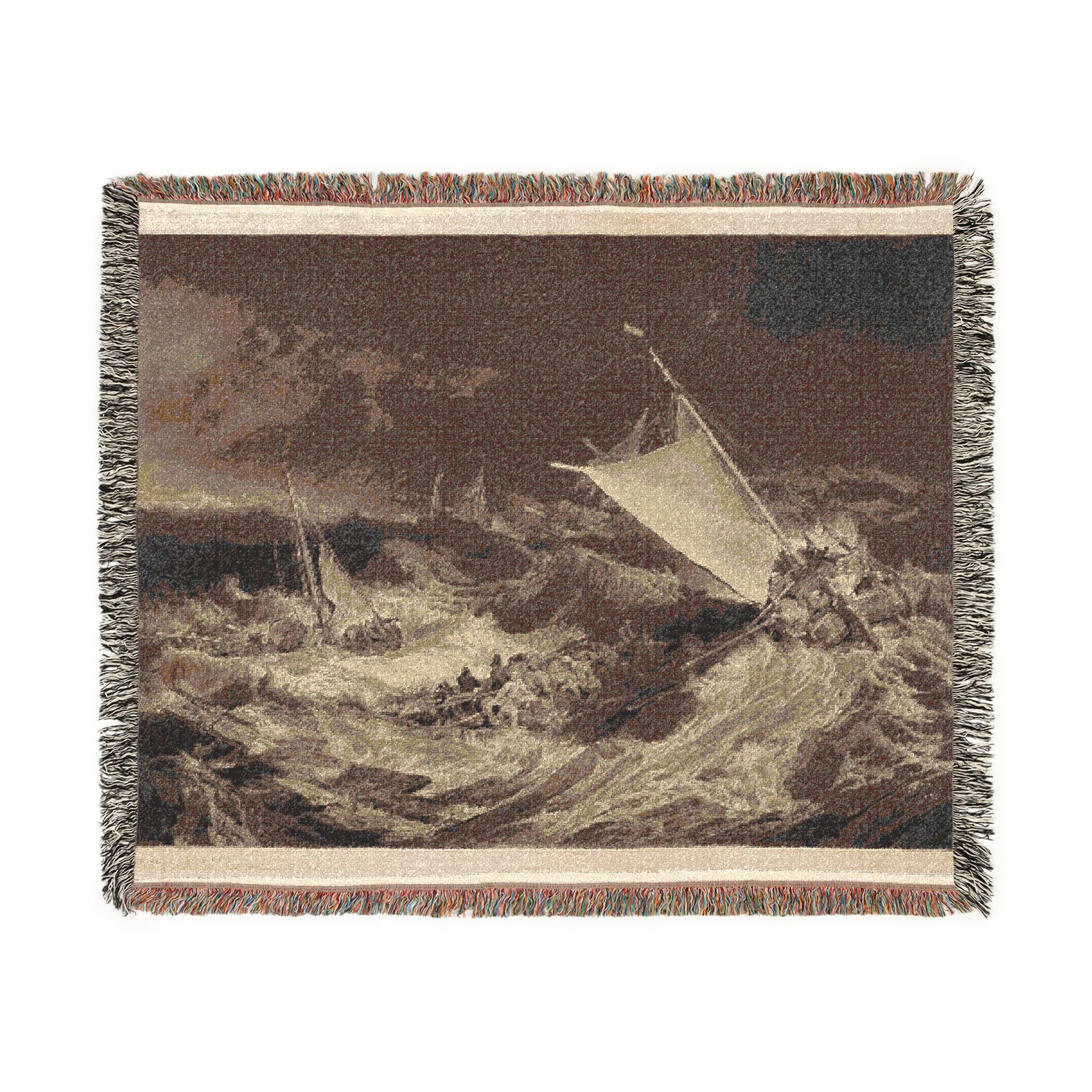 Charles Turner - A Shipwreck | Woven Tapestry Blanket - Image 7