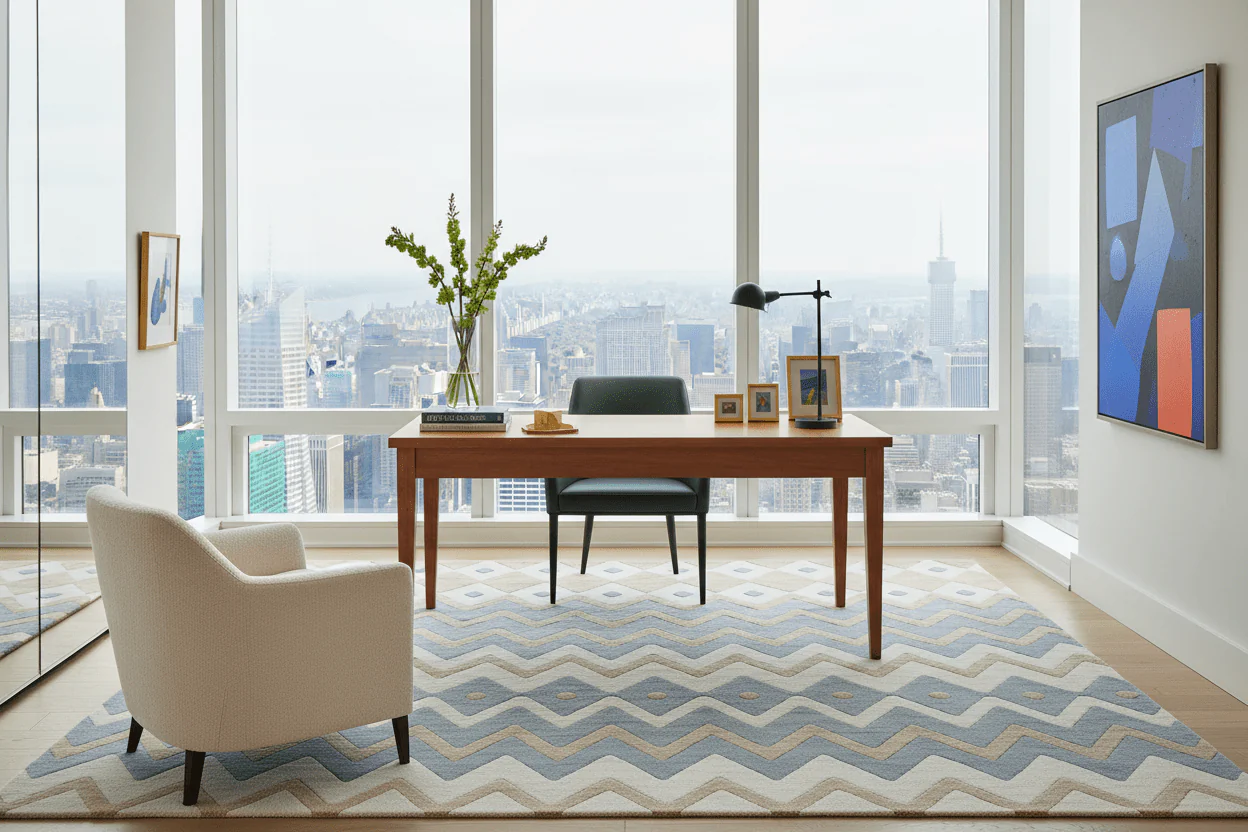Chevron Pattern Fusion Hand Tufted Rug - Image 2