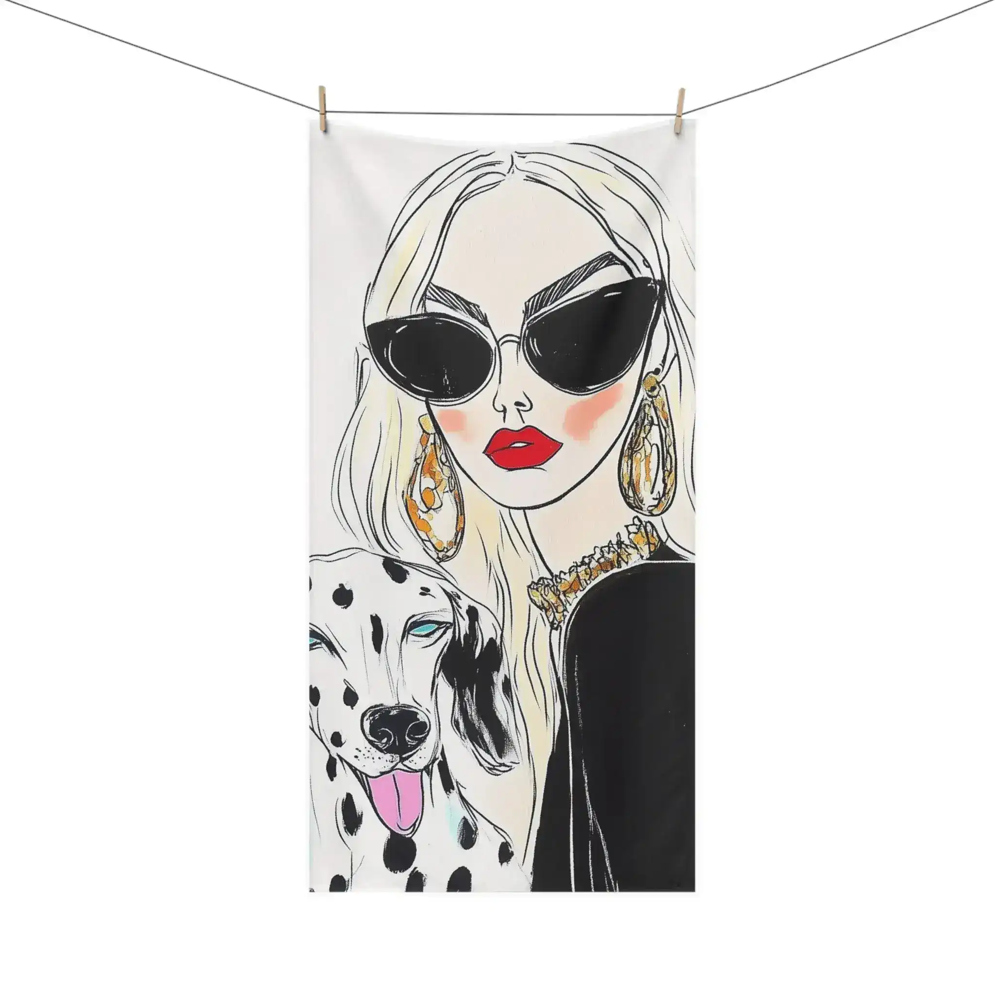 Chic Diva & Dalmatian Bath Towel - Image 2