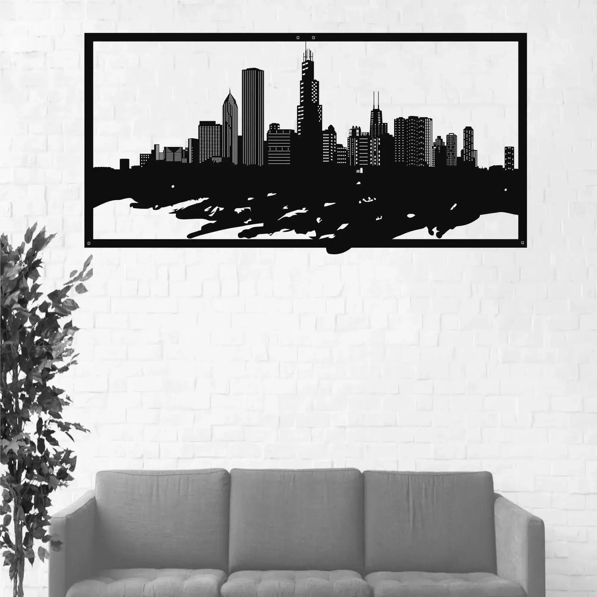 Chicago Skyline Metal Wall Hanging Decor - Image 8