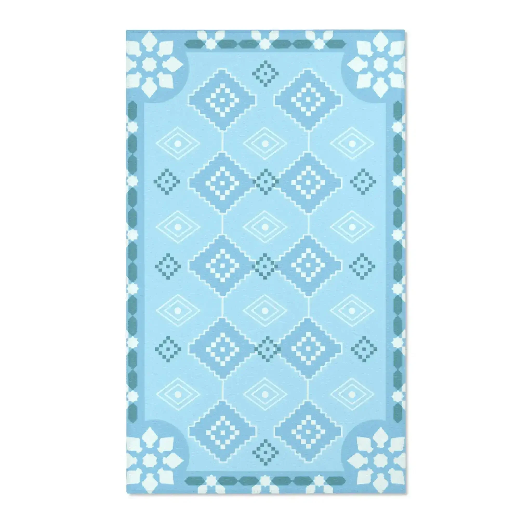 Chill Geometric Ice Blue Accent Rug