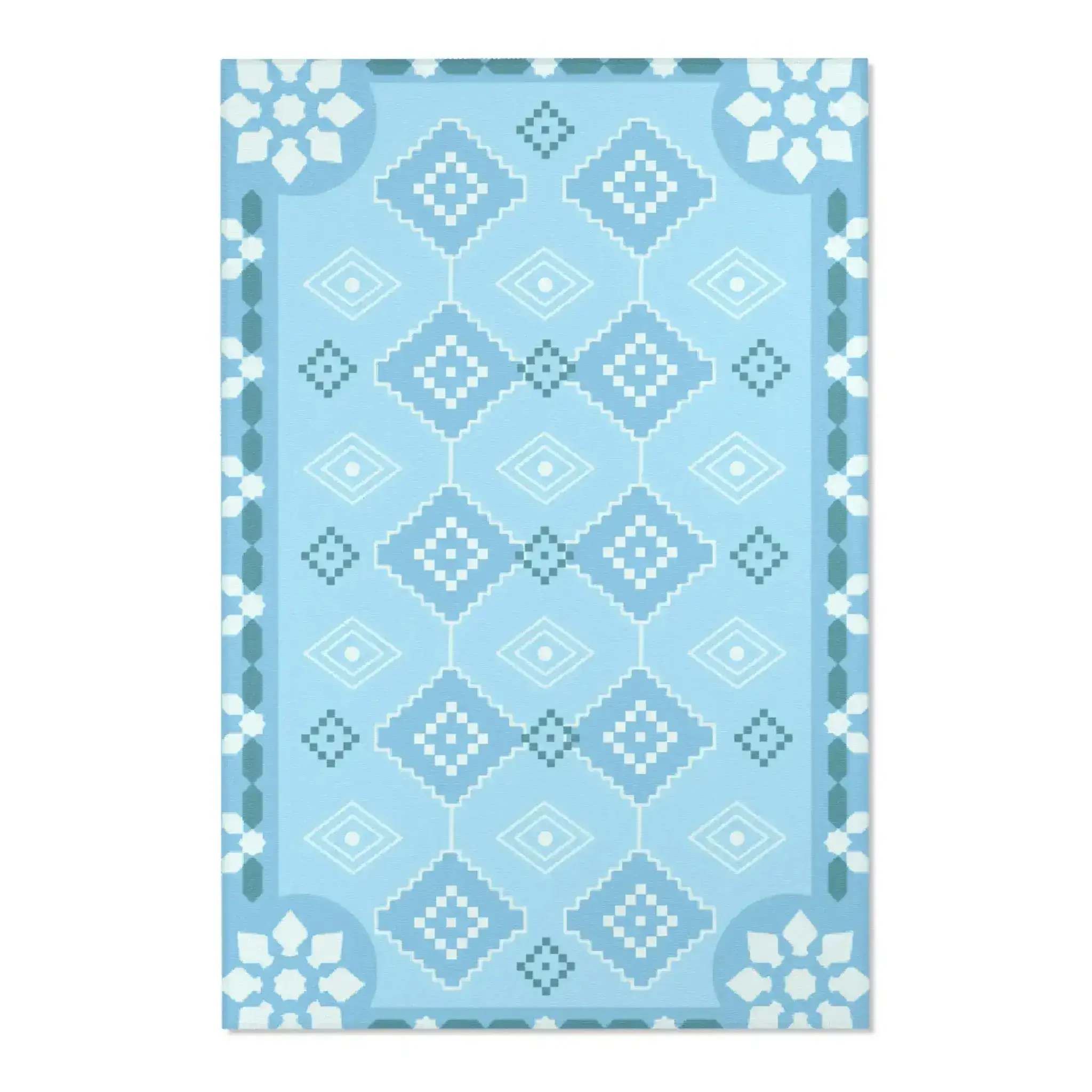Chill Geometric Ice Blue Accent Rug - Image 3