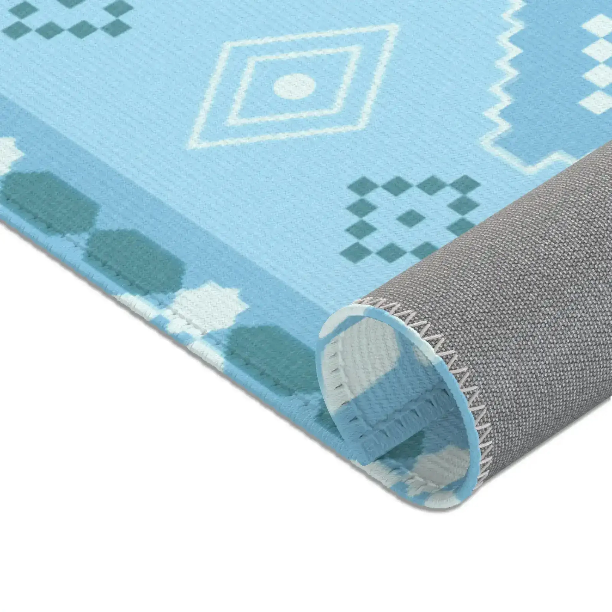 Chill Geometric Ice Blue Accent Rug - Image 4