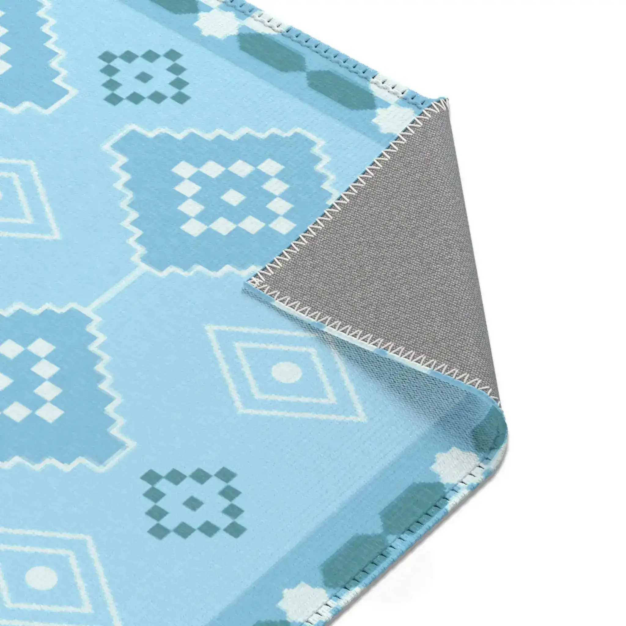Chill Geometric Ice Blue Accent Rug - Image 5