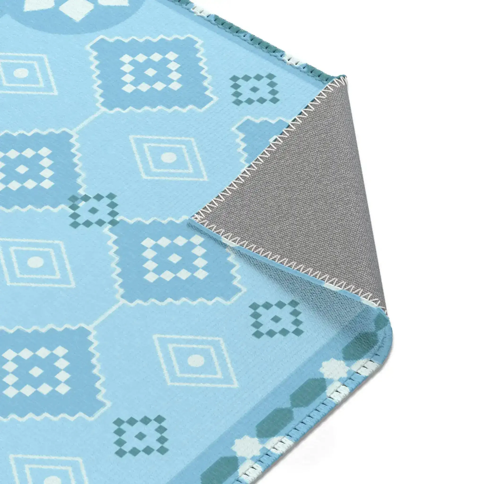 Chill Geometric Ice Blue Accent Rug - Image 6