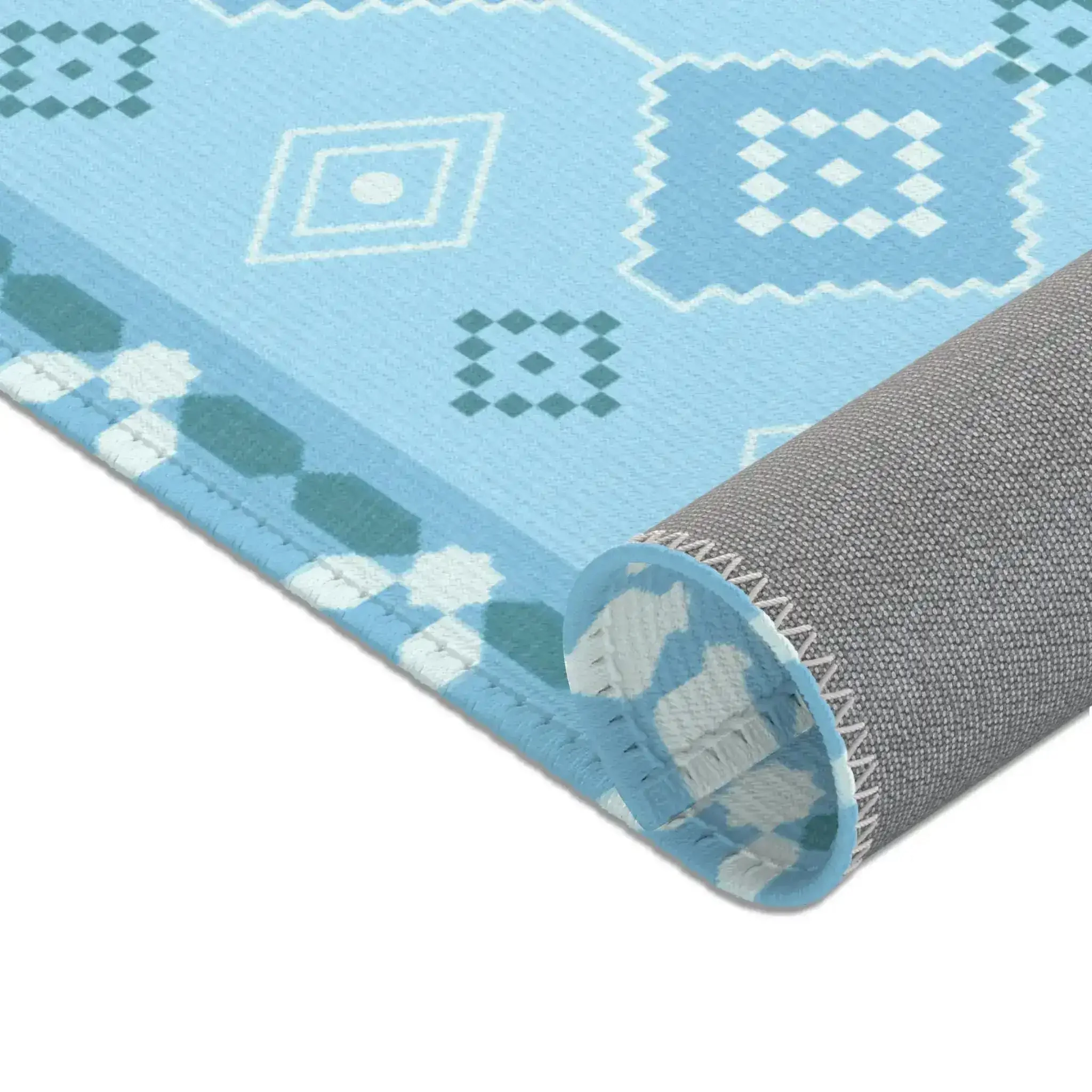 Chill Geometric Ice Blue Accent Rug - Image 7